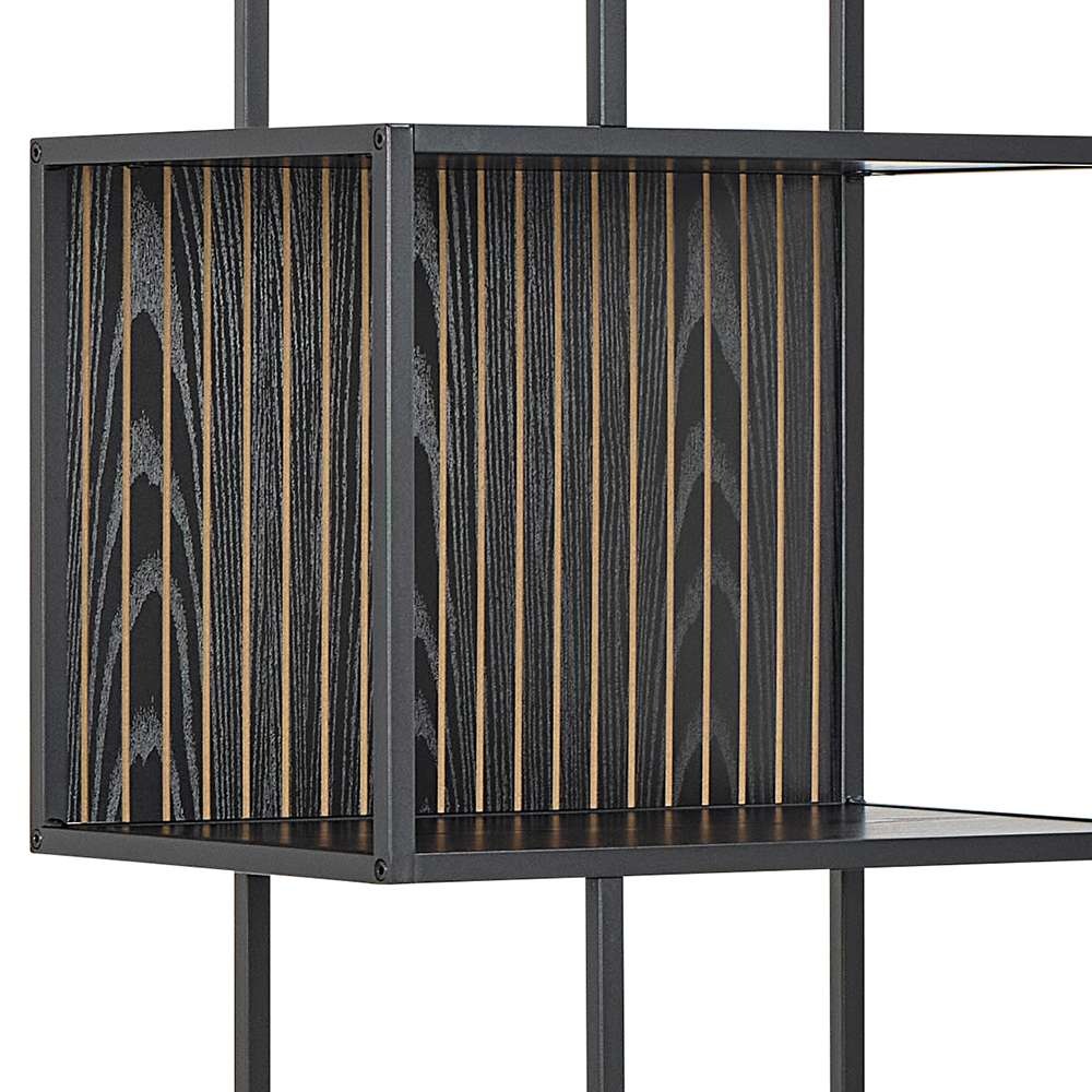ACTONA GROUP Bücherregal »Seaford, Standregal, Regal, Raumteiler« 77x35x185 cm,  schwarzer Stahlrahmen, 5 Regale, Wendemodul, Breite 77 cm