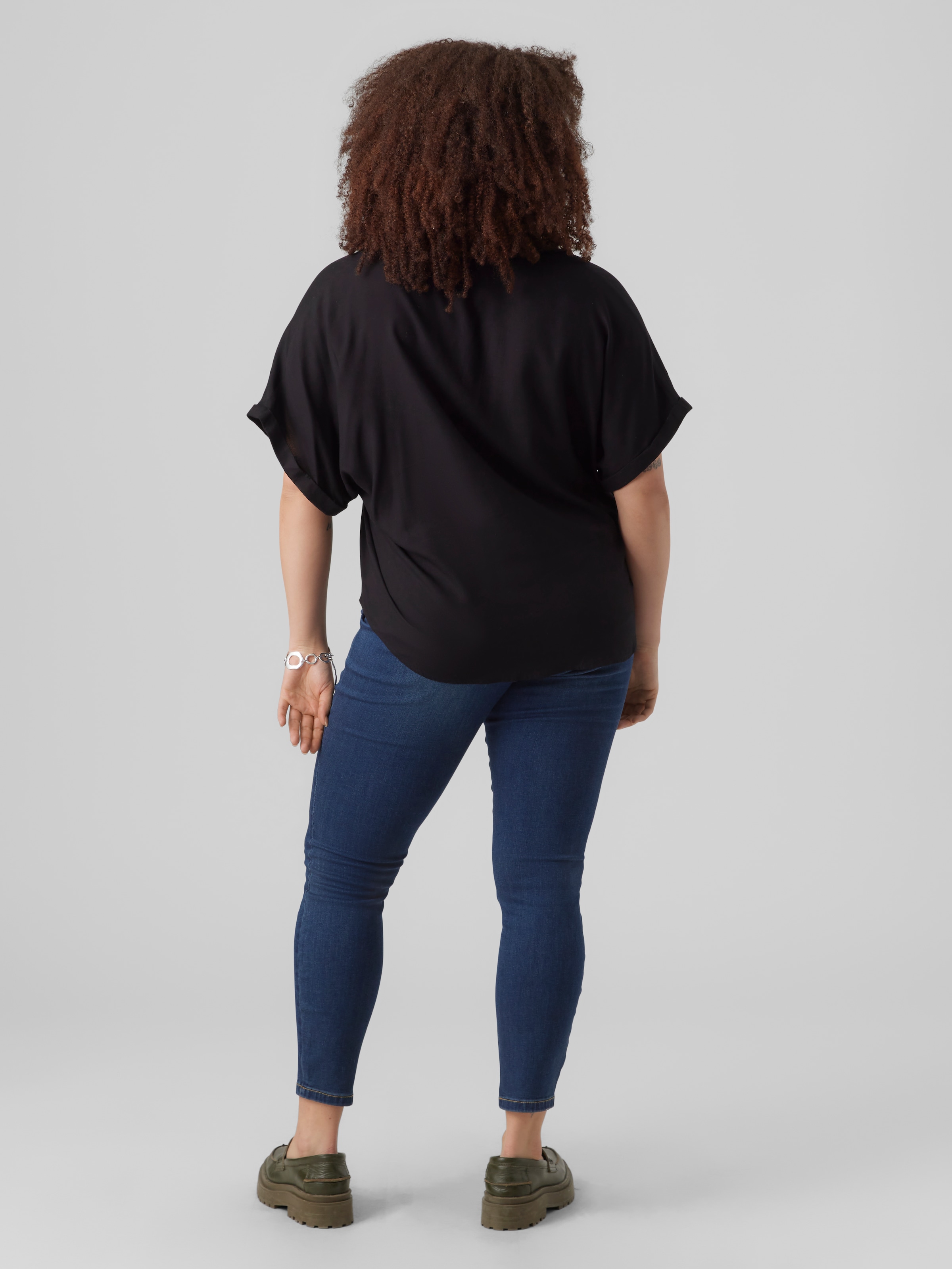 Vero Moda Curve Chemisier à chemise »VMCBEAUTY SS TOP NOOS CUR« Viskose, regular fit, Kurzarm