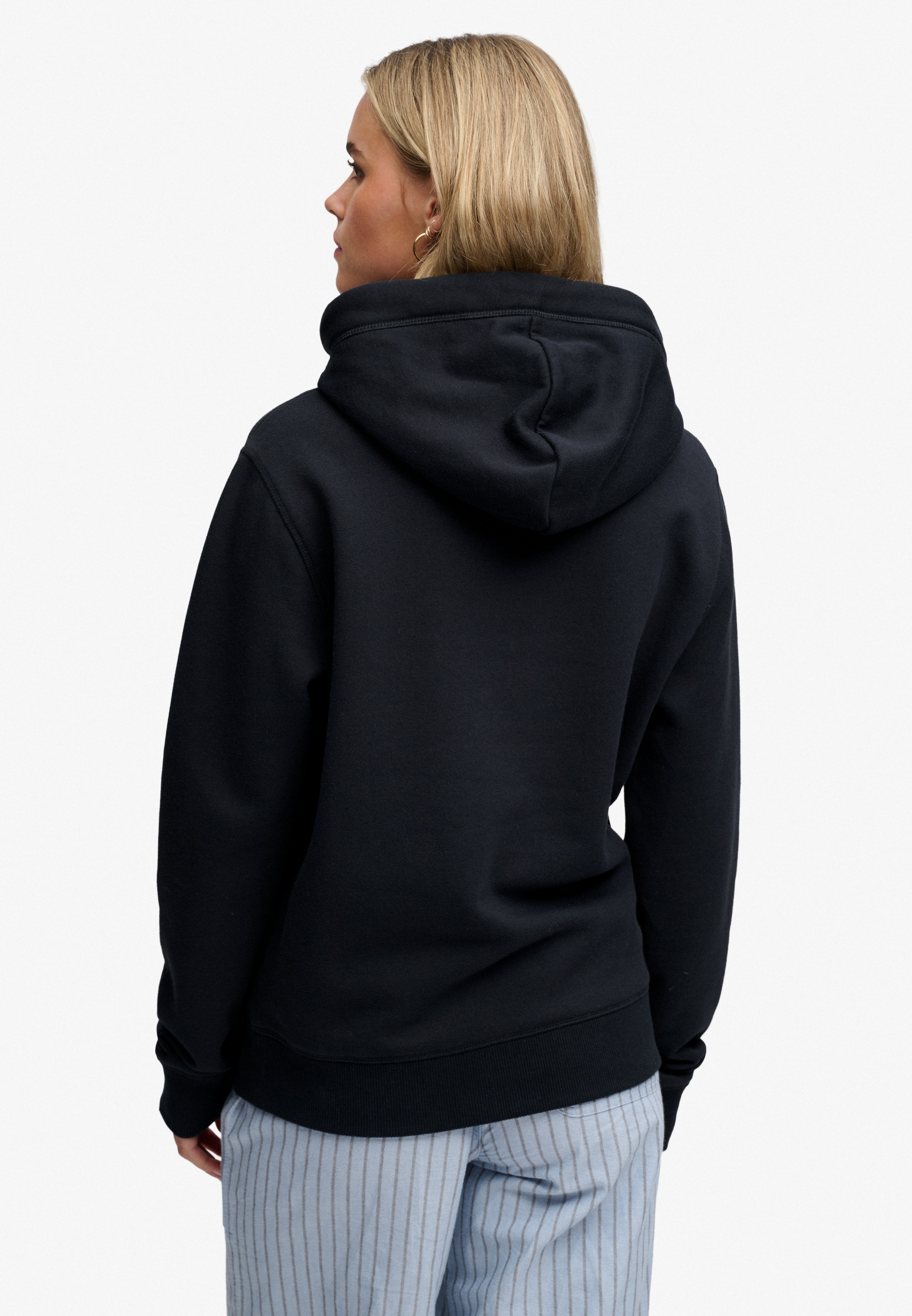 Superdry Sweat à capuche »SIGNATURE EMB HOOD«, mélange coton, coupe décontractée
