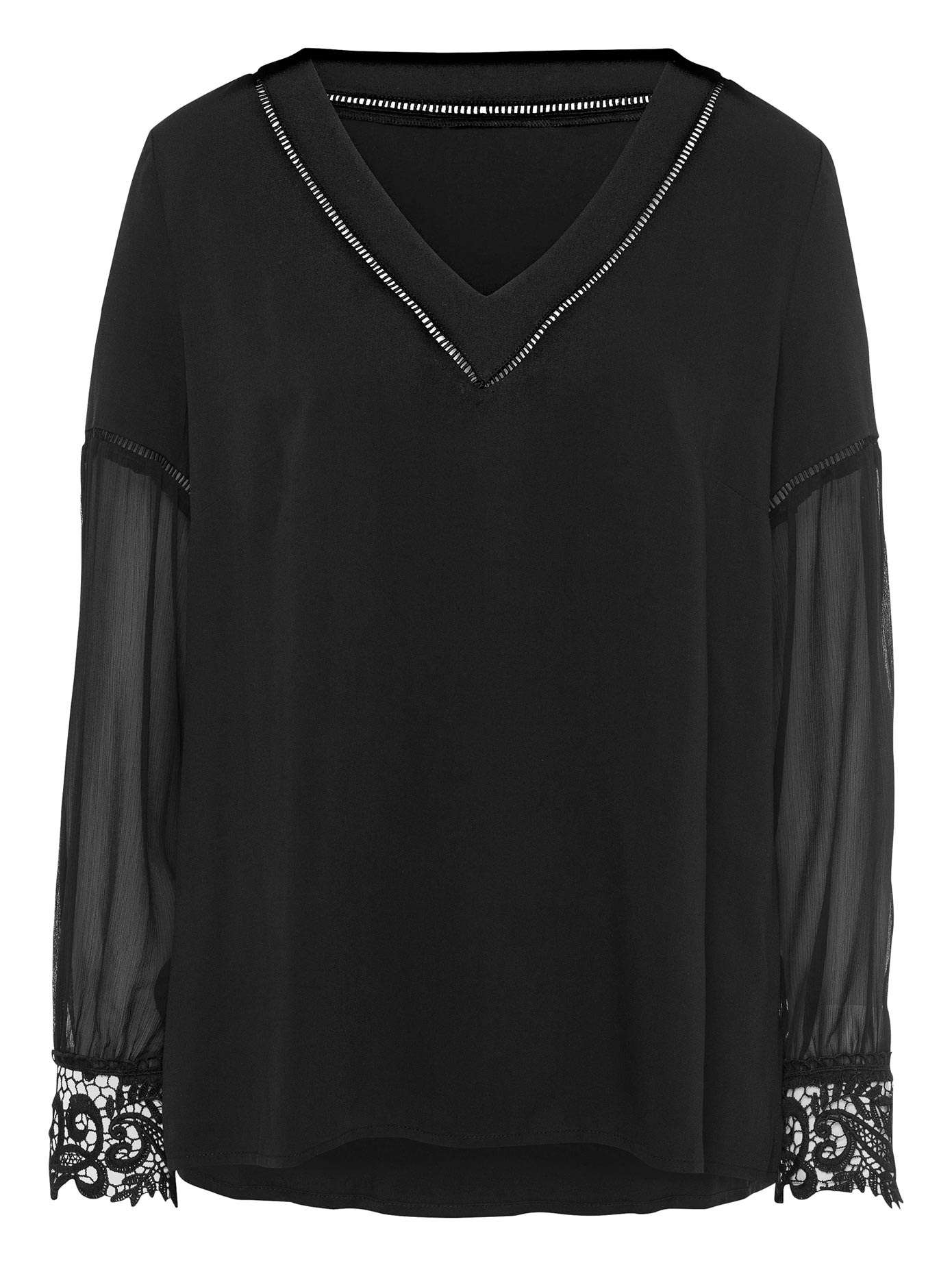 Bluse mit weiten transparenten Ärmel
