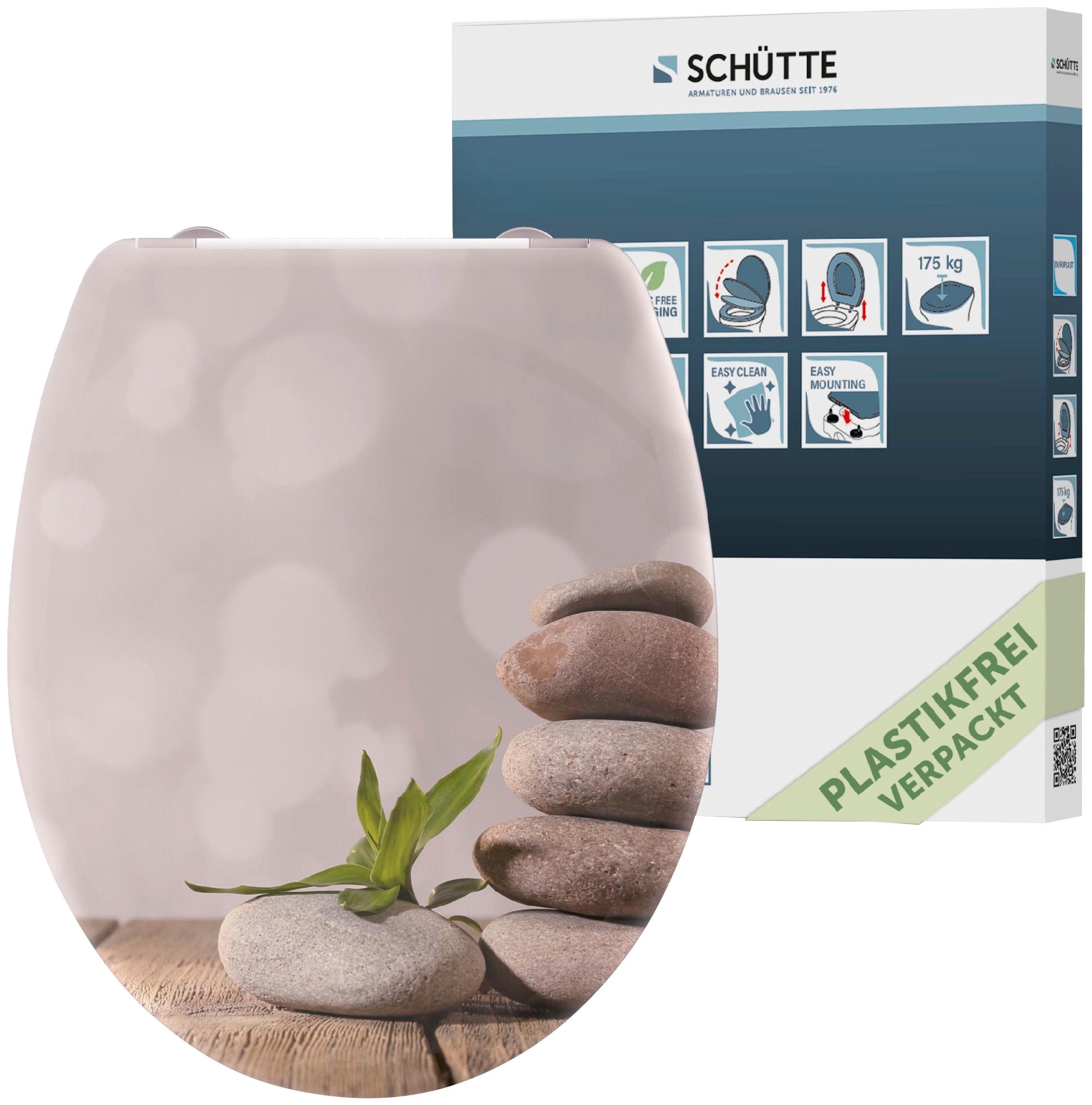 Image of Schütte WC-Sitz "STONE PYRAMID" bruchsicher und kratzfest, Absenkautomatik, Standardmass