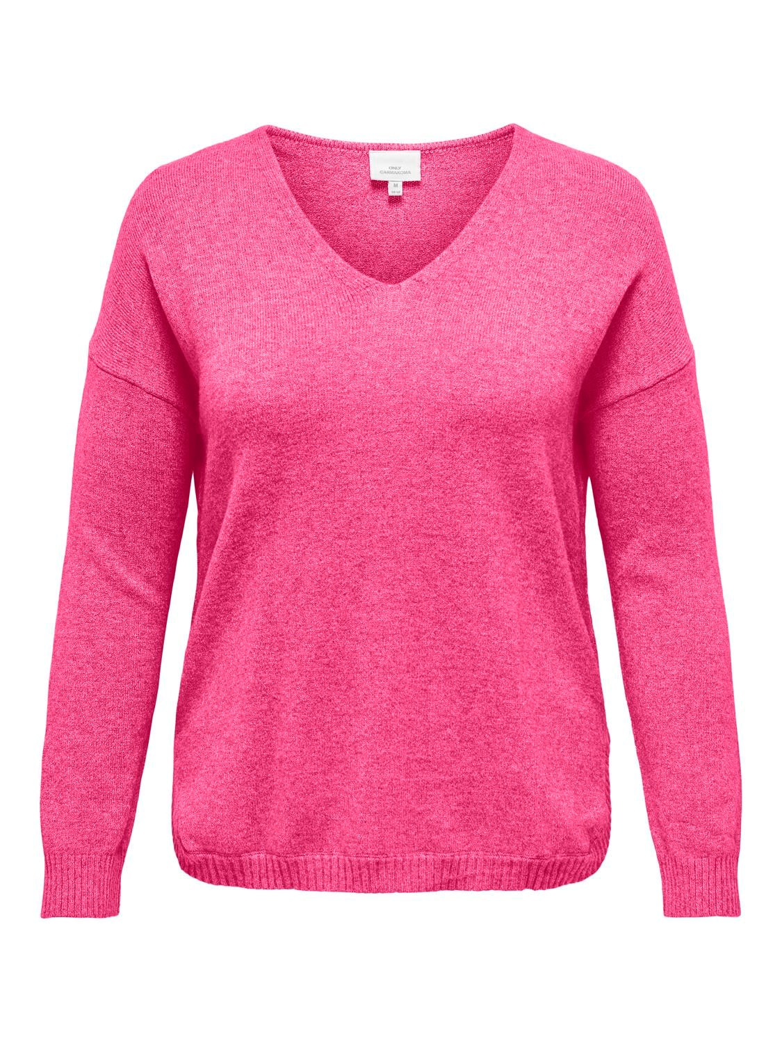 ONLY CARMAKOMA V-Ausschnitt-Pullover »CARMARGARETA LS PULLOVER KNT NOOS«