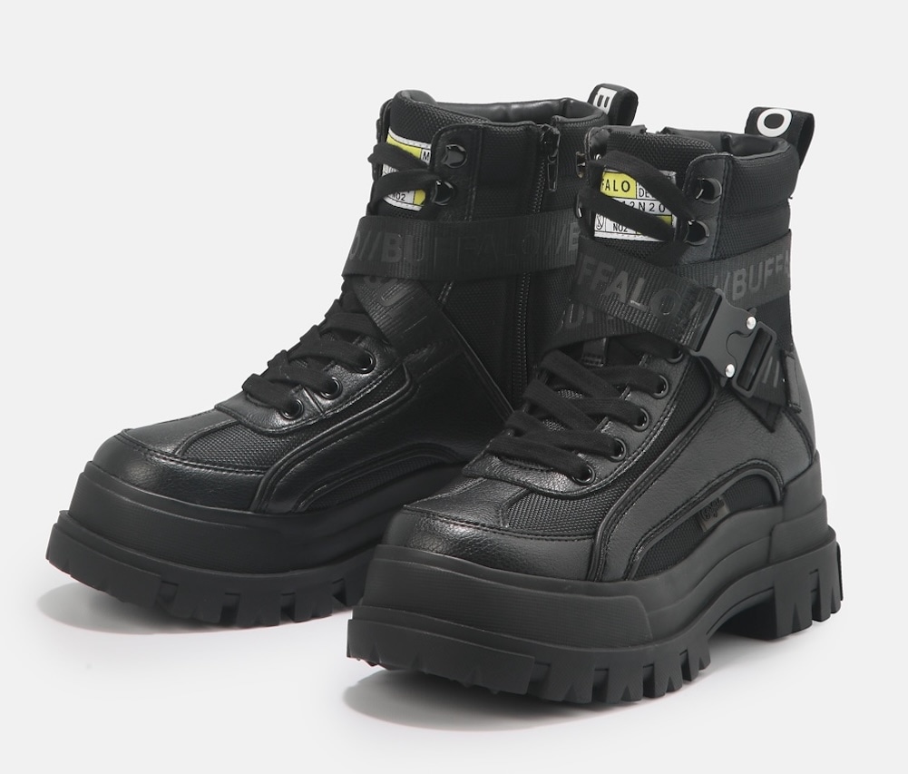 Buffalo Winterboots »Aspha Com1 Vegan«  Schnürstiefelette, Plateauboots mit Innen-Reissverschluss