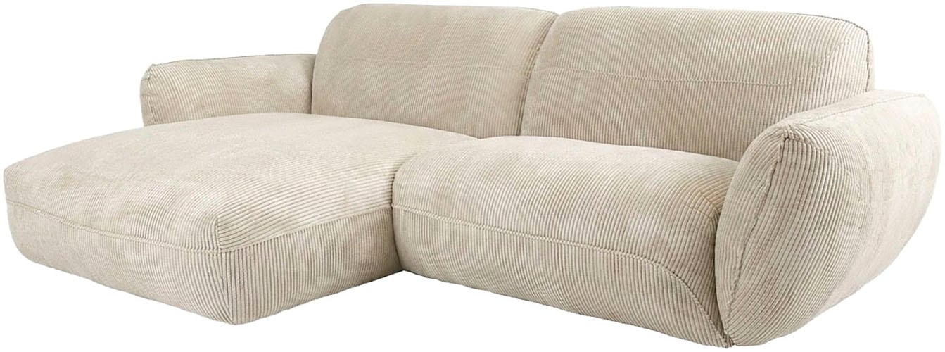 TRENDMANUFAKTUR Ecksofa »Be Chilled, modernes Lounge-Design mit stilvoller Kedernaht« mit softem Sitzkomfort, in hochwertigem Cord mit weicher Haptik