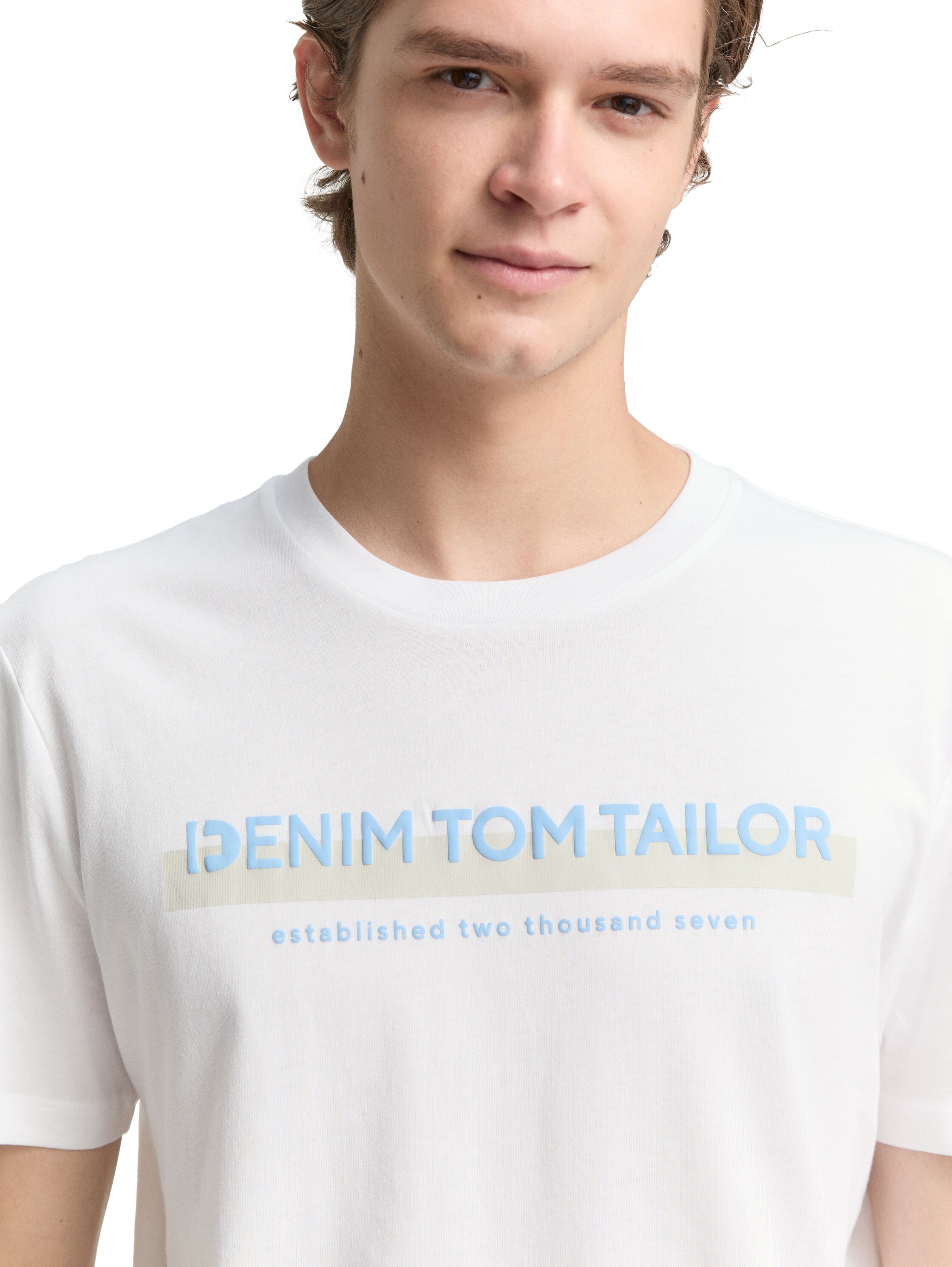 TOM TAILOR Denim T-Shirt mit Logofrontprint