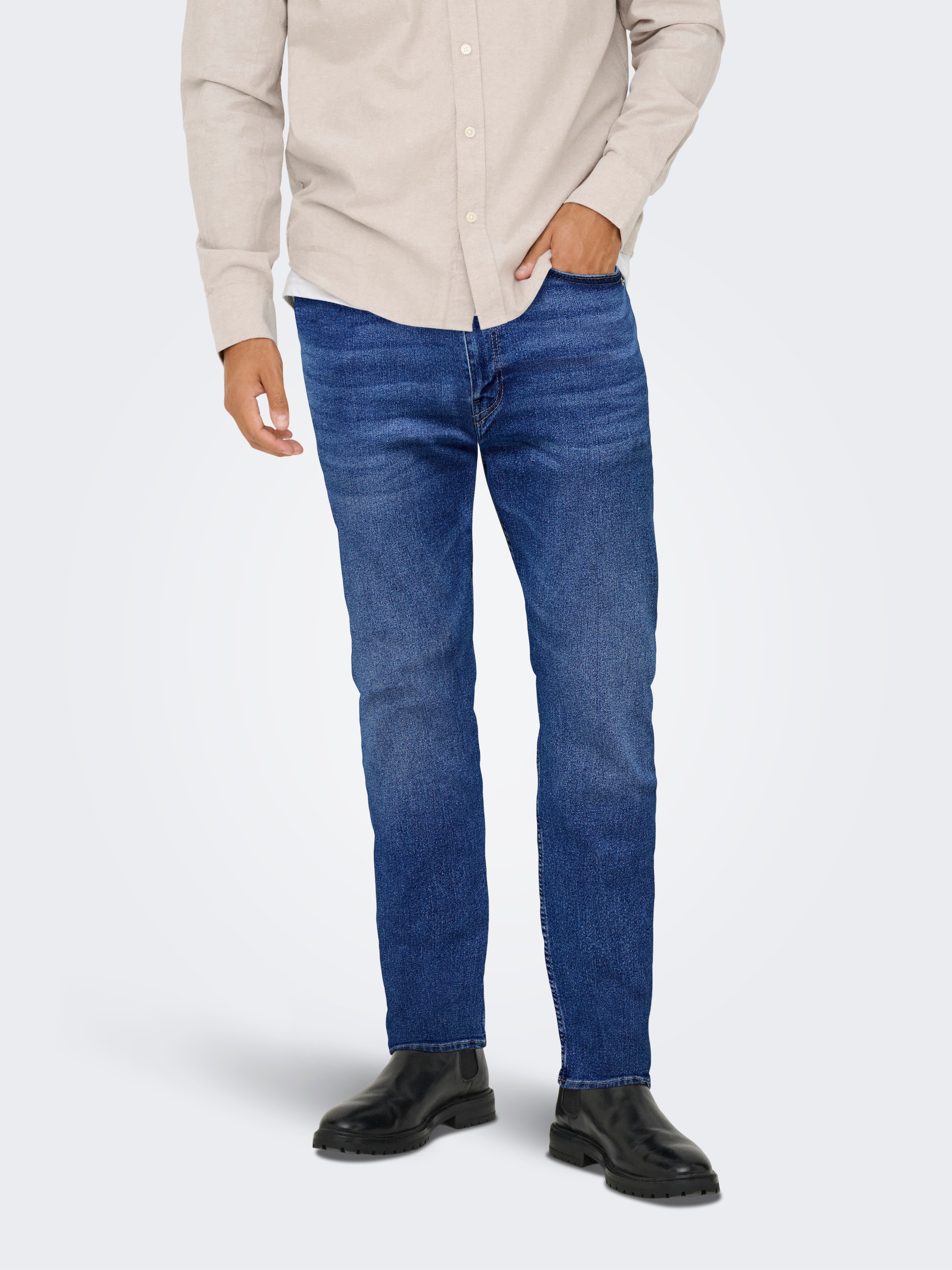 Image of ONLY & SONS Regular-fit-Jeans "ONSWEFT REG. JAX BOX PIM DNM"