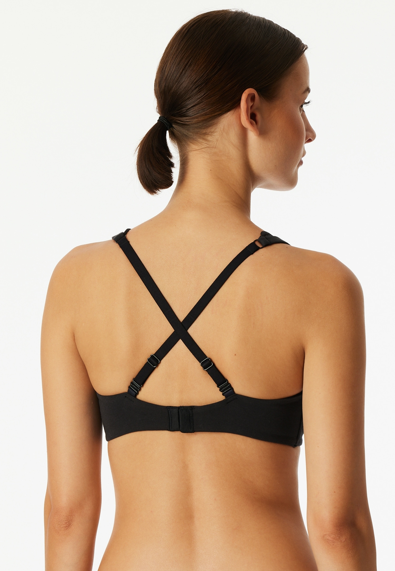 Schiesser Bügelloser BH »Unique Cotton« Spitzenband am Dekolleté, Baumwollmischung, gemoldete Cups