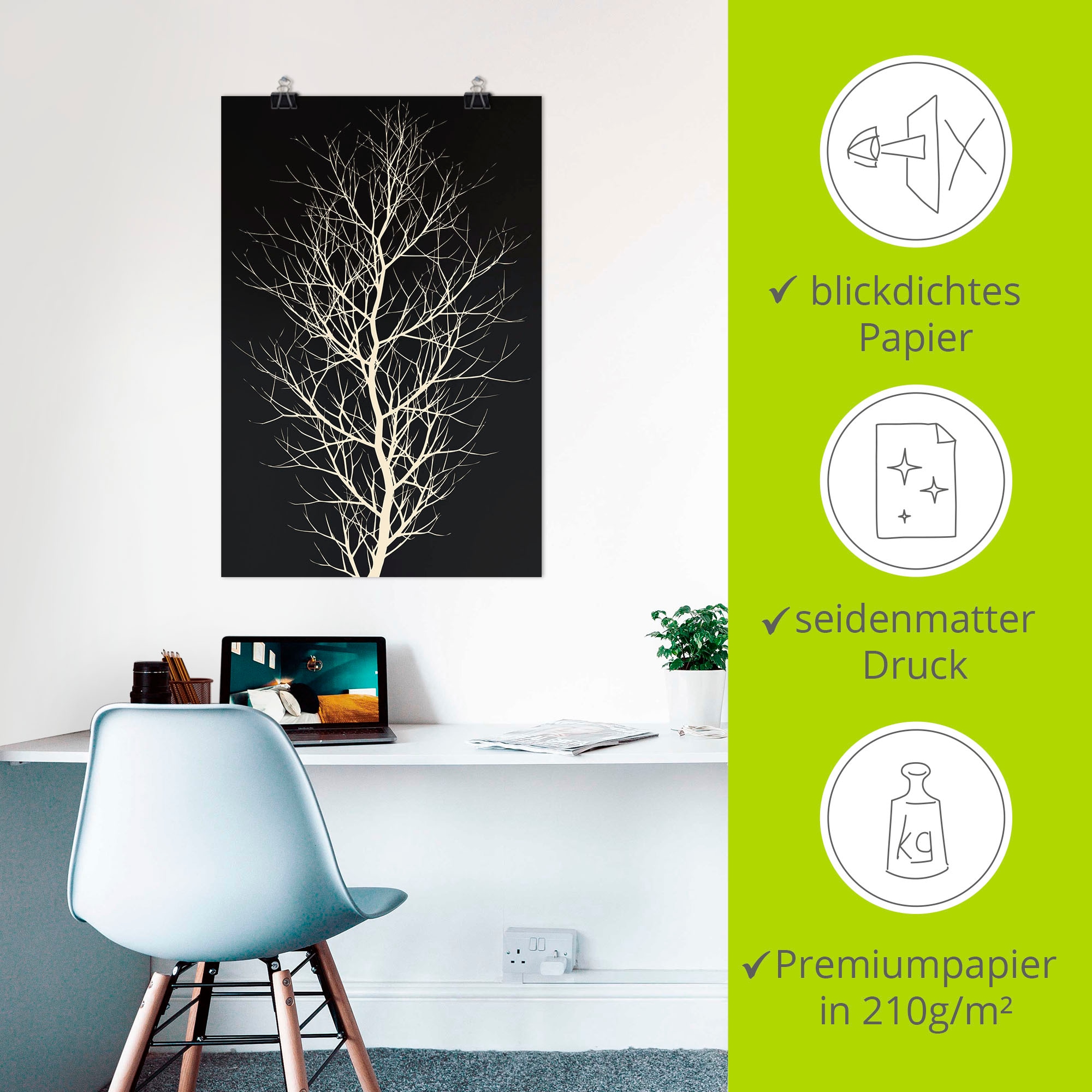 Artland Poster »Der schwarze Baum«, Baumbilder, (1 St.), als Alubild, Leinwandbild, Wandaufkleber oder Poster in versch. Grössen