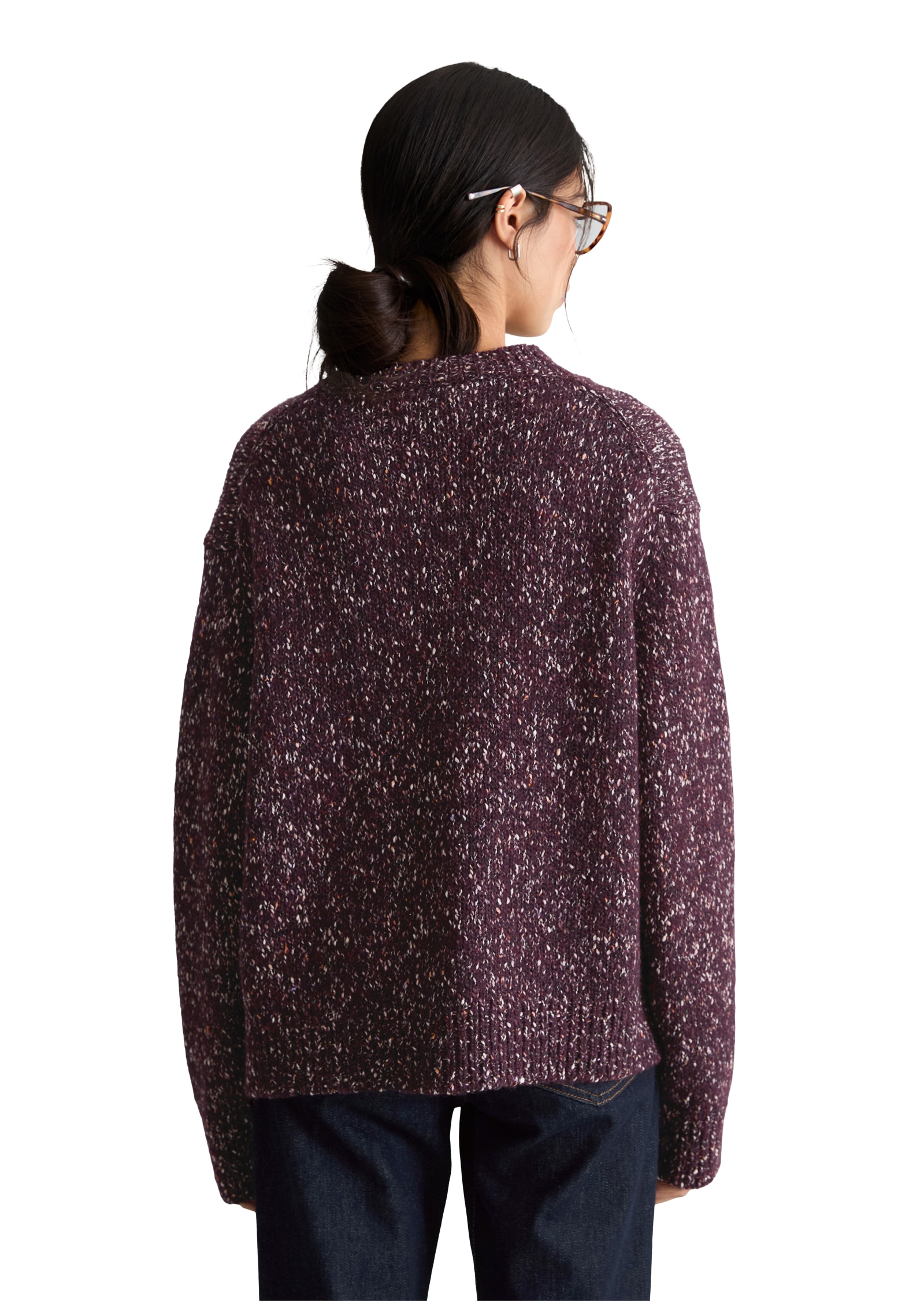Marc O'Polo DENIM Cardigan »relaxed aus Baumwoll-Schurwolle-Mix« aus Tweed, mit Wollanteil