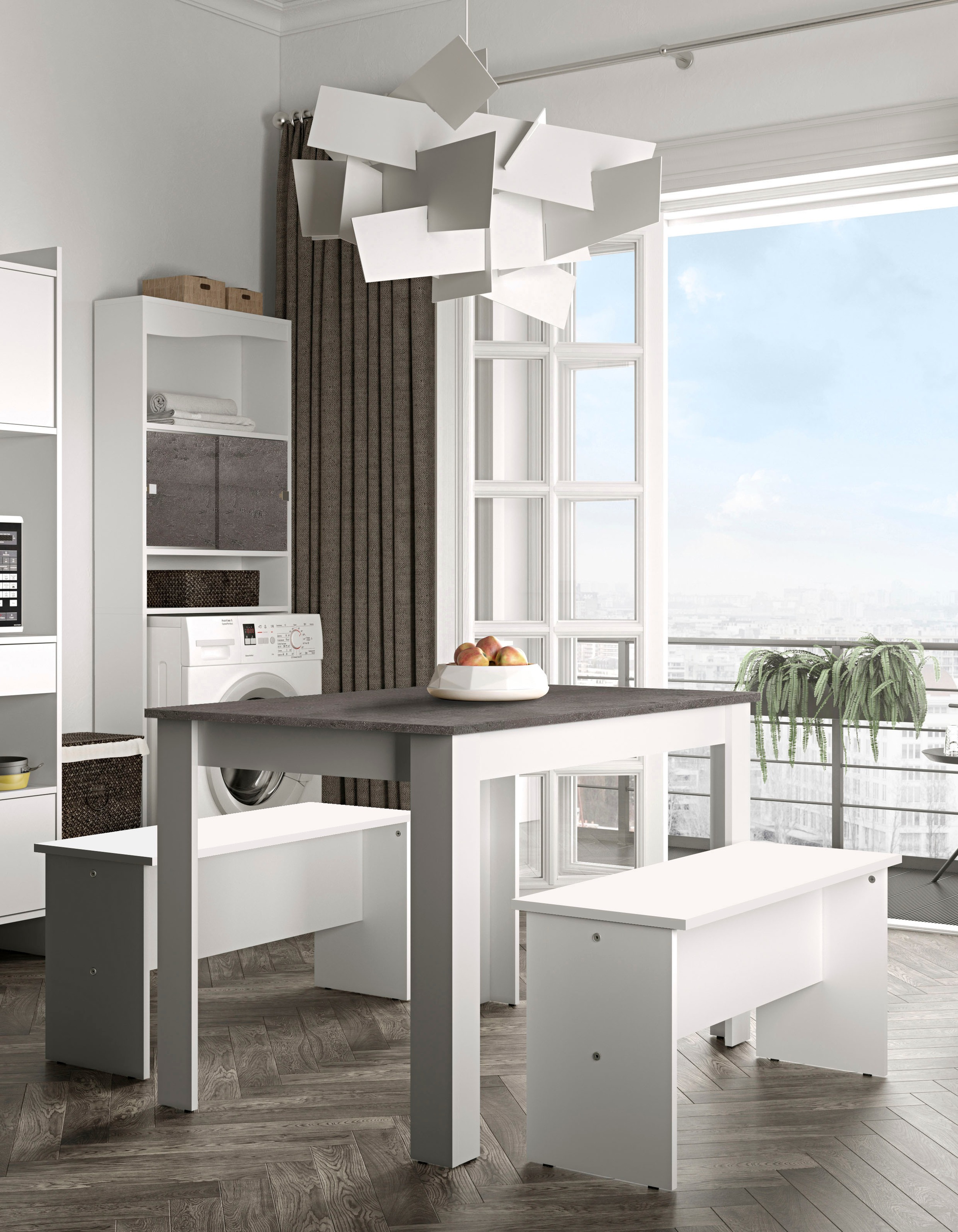 Image of TemaHome Esstisch »Nice«, (3 St.), 3 tlg Set, bestehend aus einem Esstisch mit zwei Sitzbänken bei Ackermann Versand Schweiz