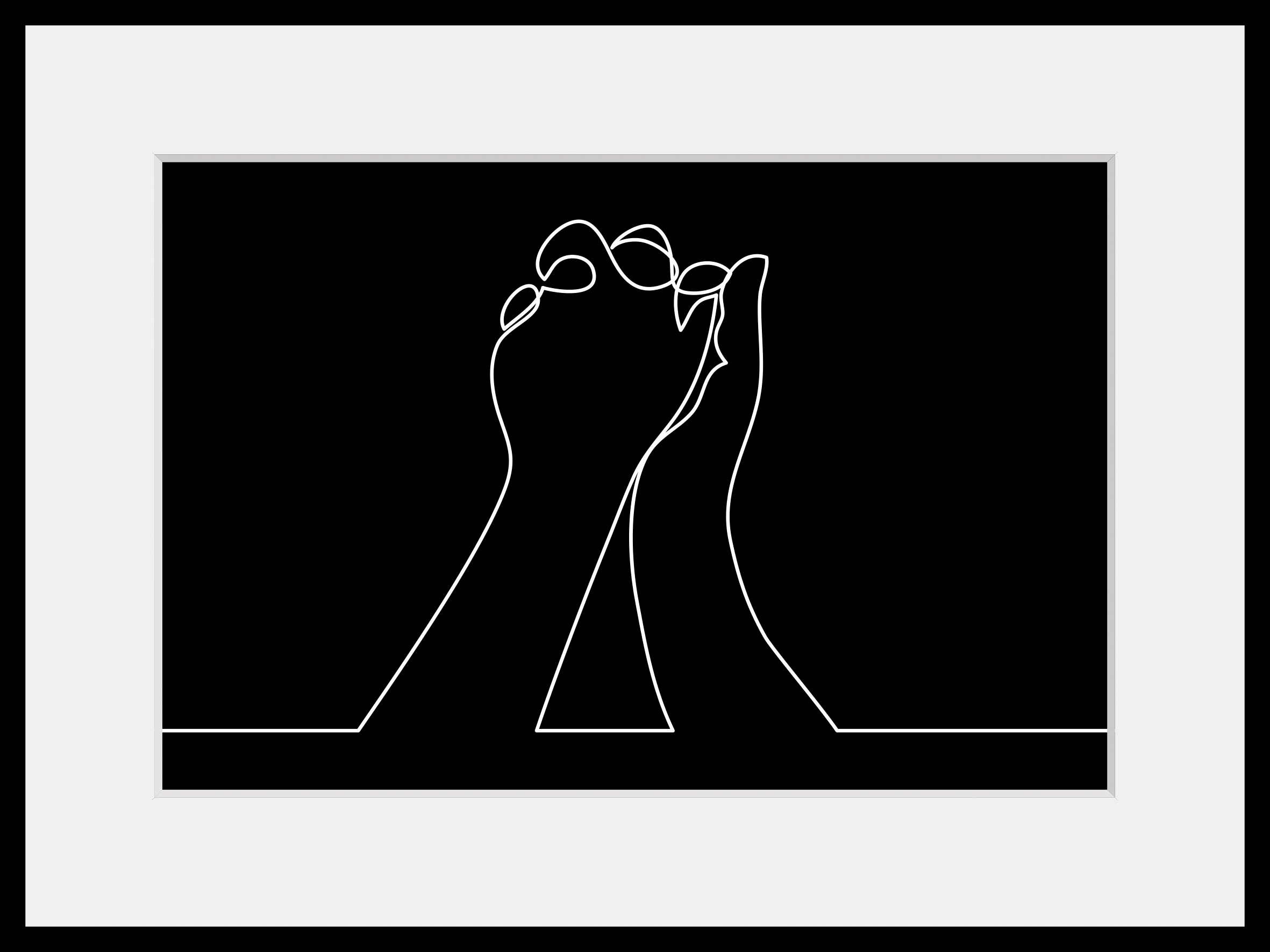 queence Bild »Power of Love«, Motivationsbilder-Kunst-Schwarz-Weiss-Frau-Mann, (1 St.), HD Premium Poster-Druck inkl. Holzrahmen