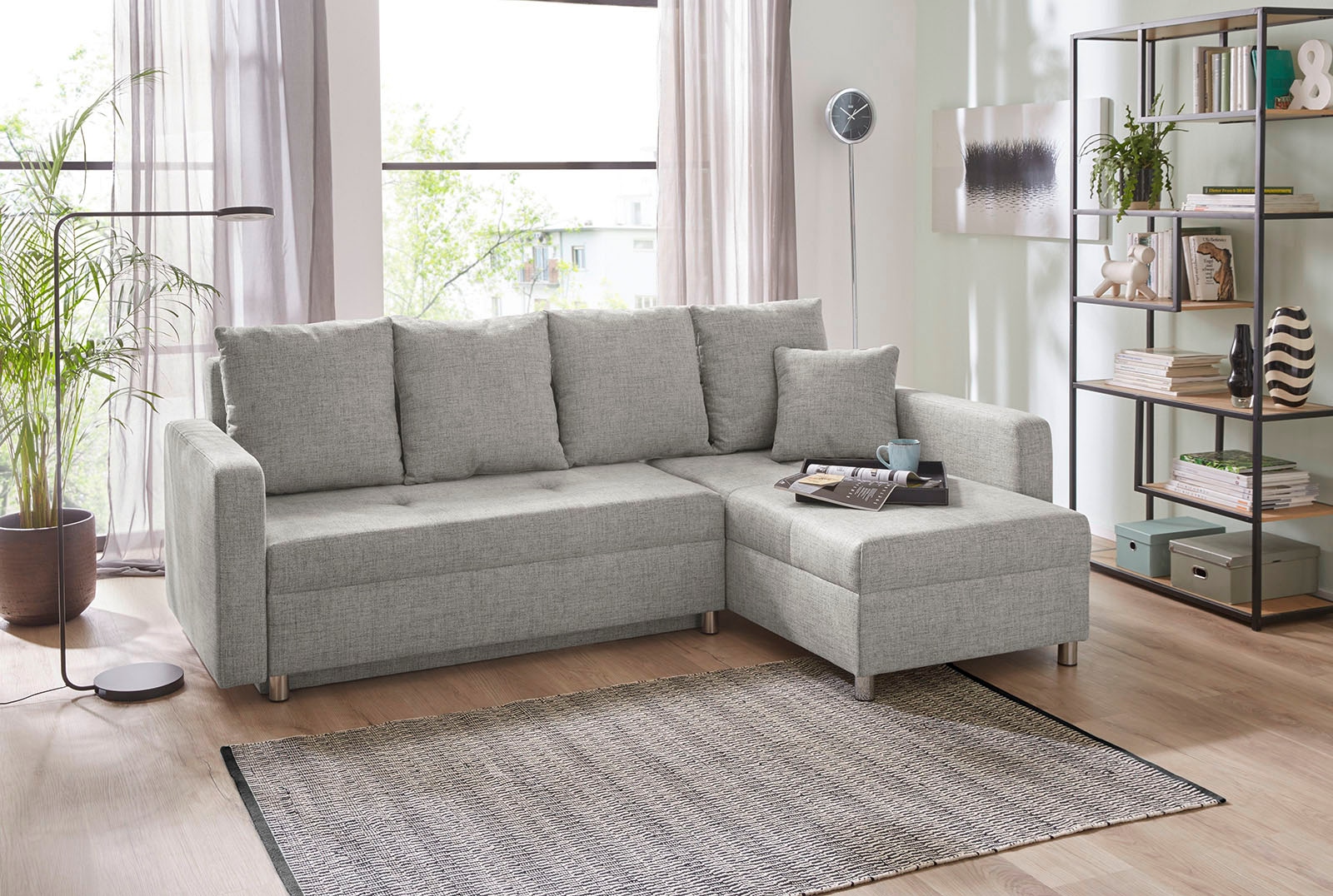 Image of Jockenhöfer Gruppe Ecksofa "Kappeln L-Form, B: 228 cm" mit Bettfunktion, Bettkasten & Zierkissen