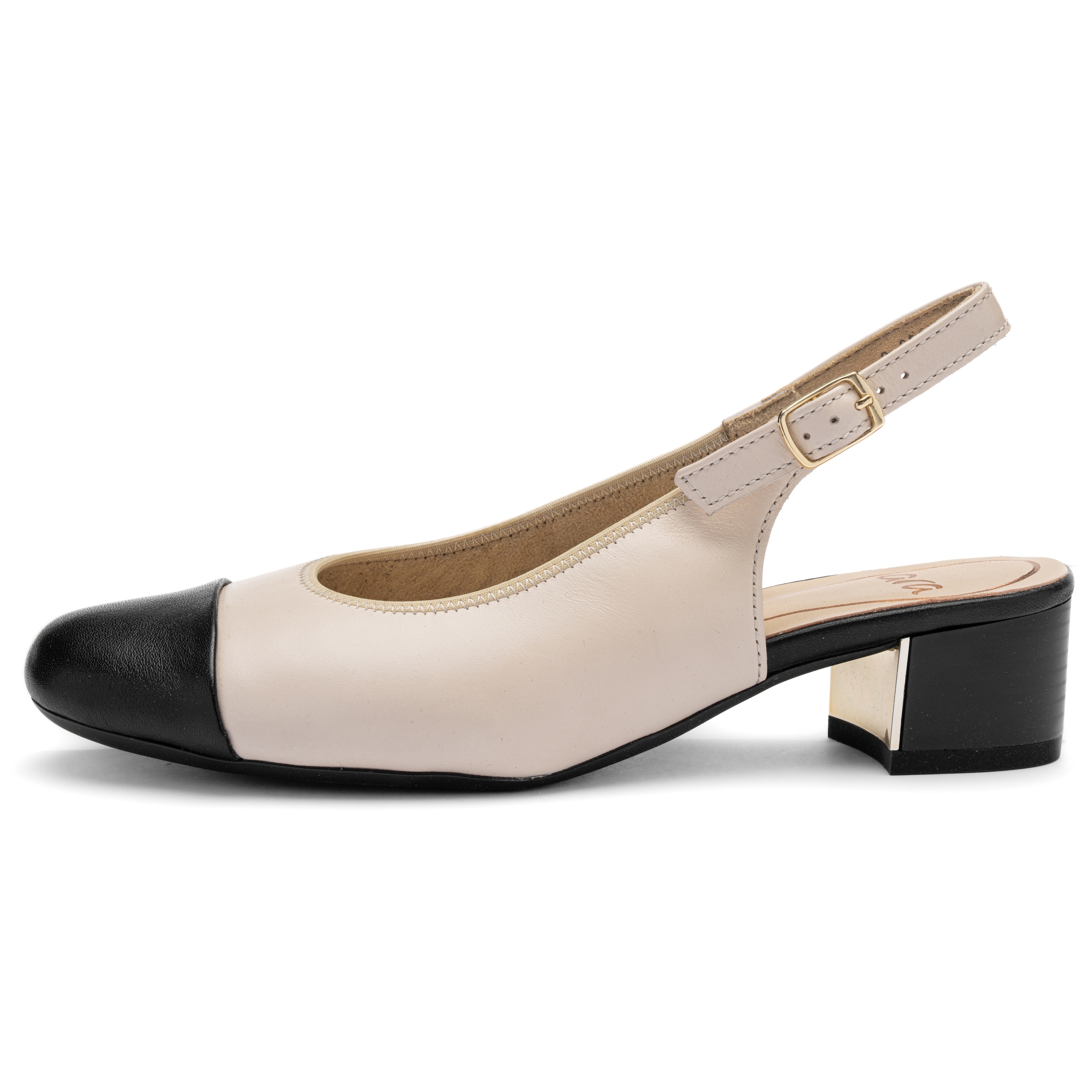 Ara Pompes à sling »NIZZA«  Talons blocs, chaussures de fête, chaussures de soirée, garniture contrastée