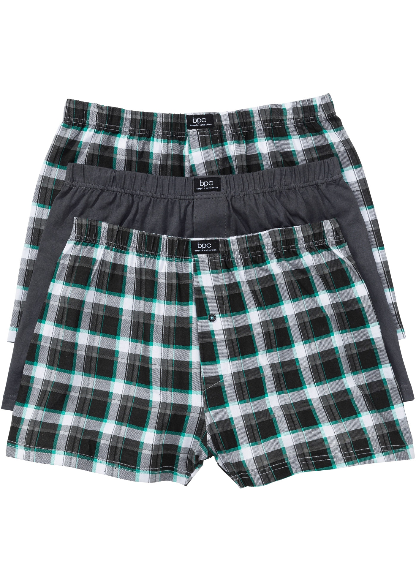 bonprix Boxershorts, 3 Stk. Lockere Jersey Boxershorts aus Baumwolle (3er Pack)