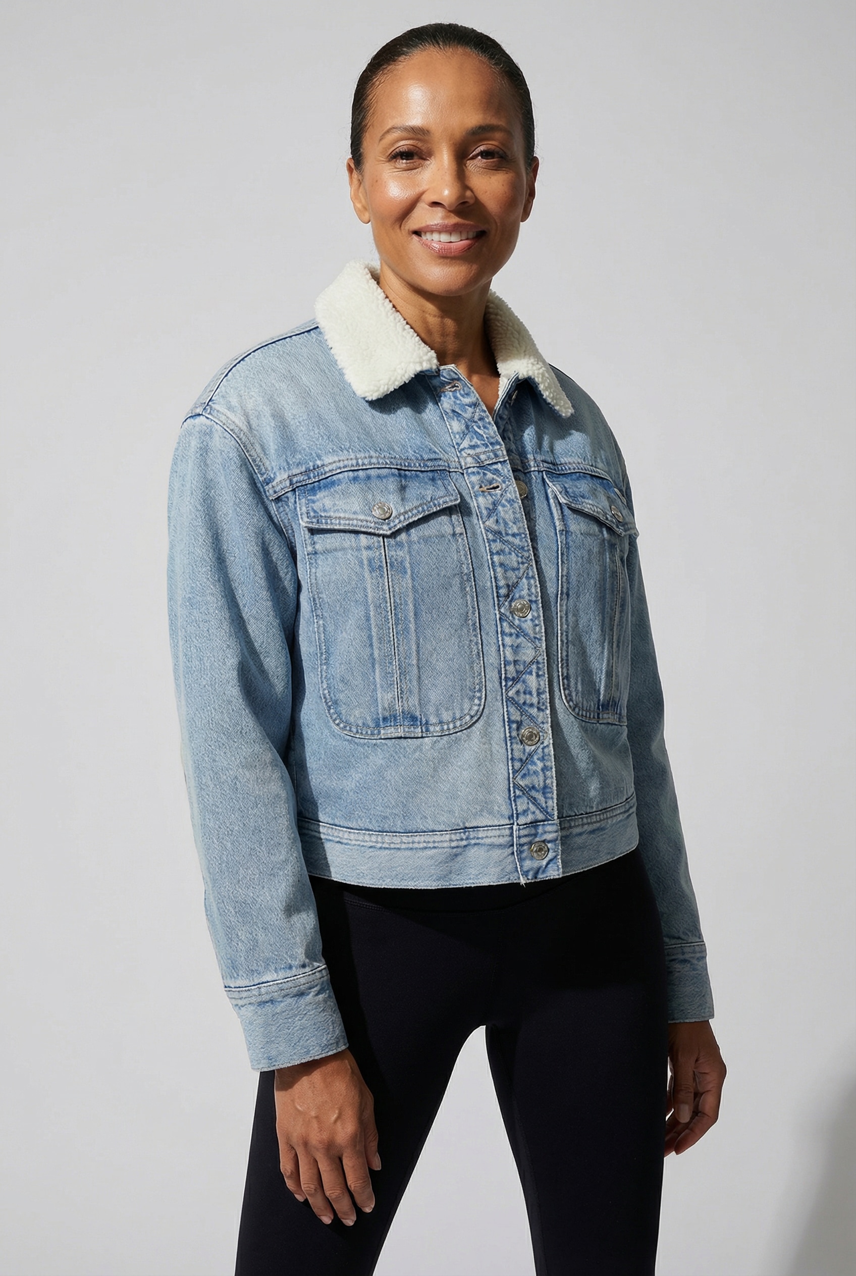 Image of Calvin Klein Jeans Jeansjacke "SHERPA WOOL DENIM JACKET" ohne Kapuze Mit Rundhalsausschnitt, regular fit