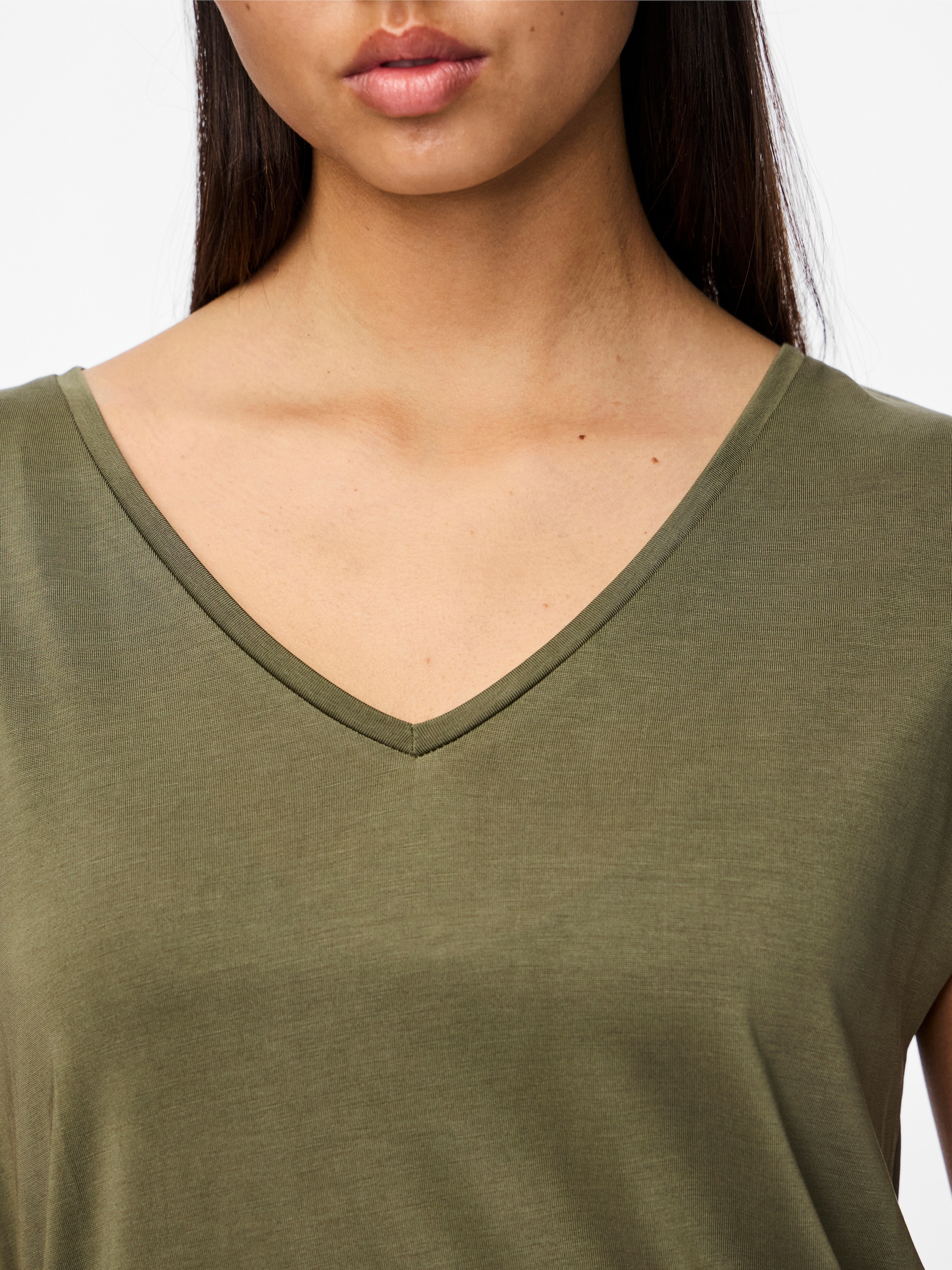 pieces T-shirt à manches courtes »PCKAMALA TEE NOOS BC« Materialmix, regular fit