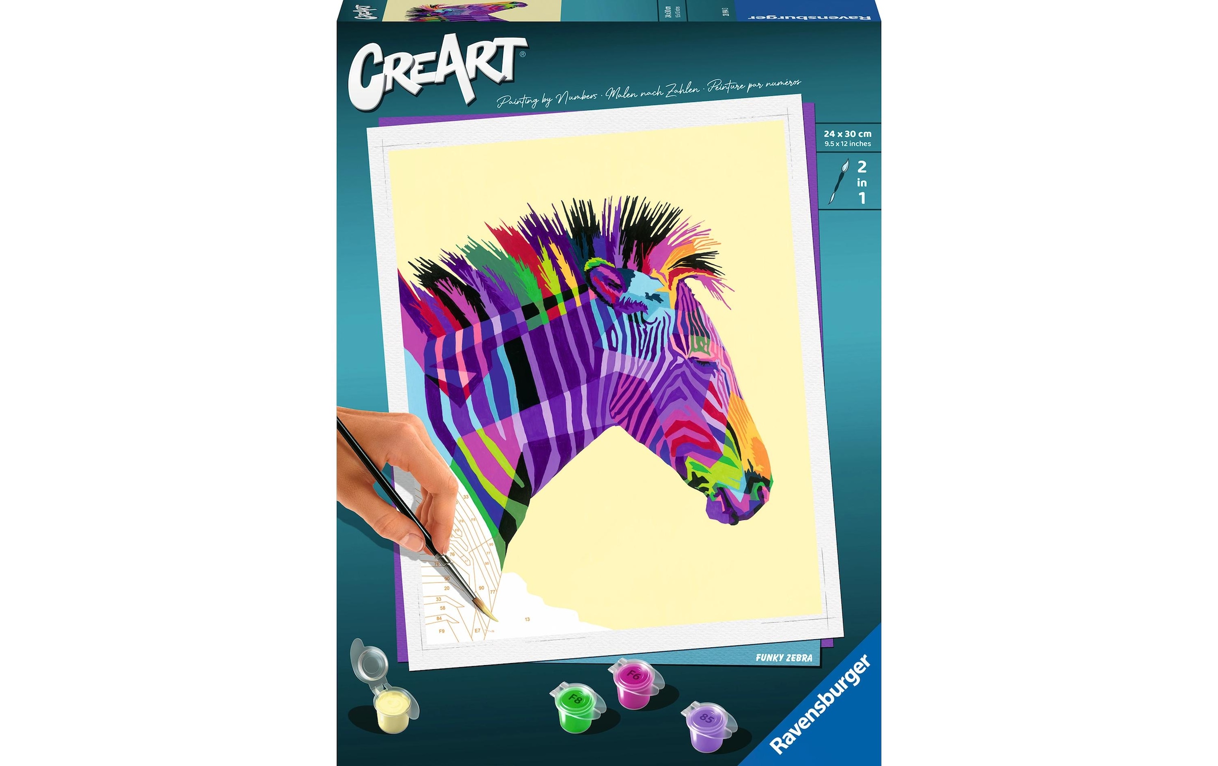 Ravensburger Peinture par numéros »CreArt, Funky Zebra« fabriqué en Europe
