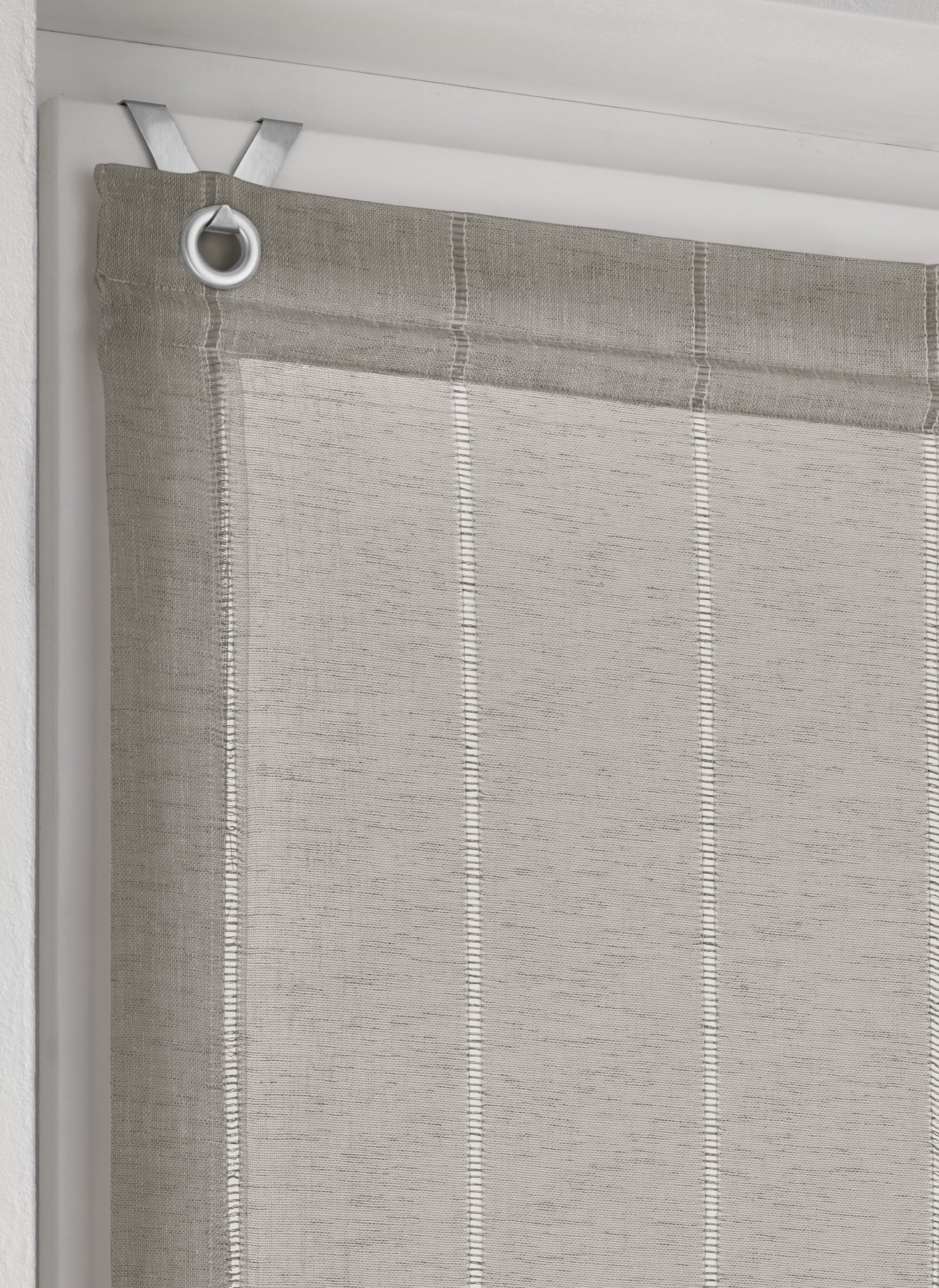 Kutti Paroi japonaise »Aya, Leinenoptik, eingewebte Streifen, lichtdurchlässig« mit Suspension du crochet Aucun perçage requis suspendu librement T-shirt d'été, col rond, mélange coton avec modal