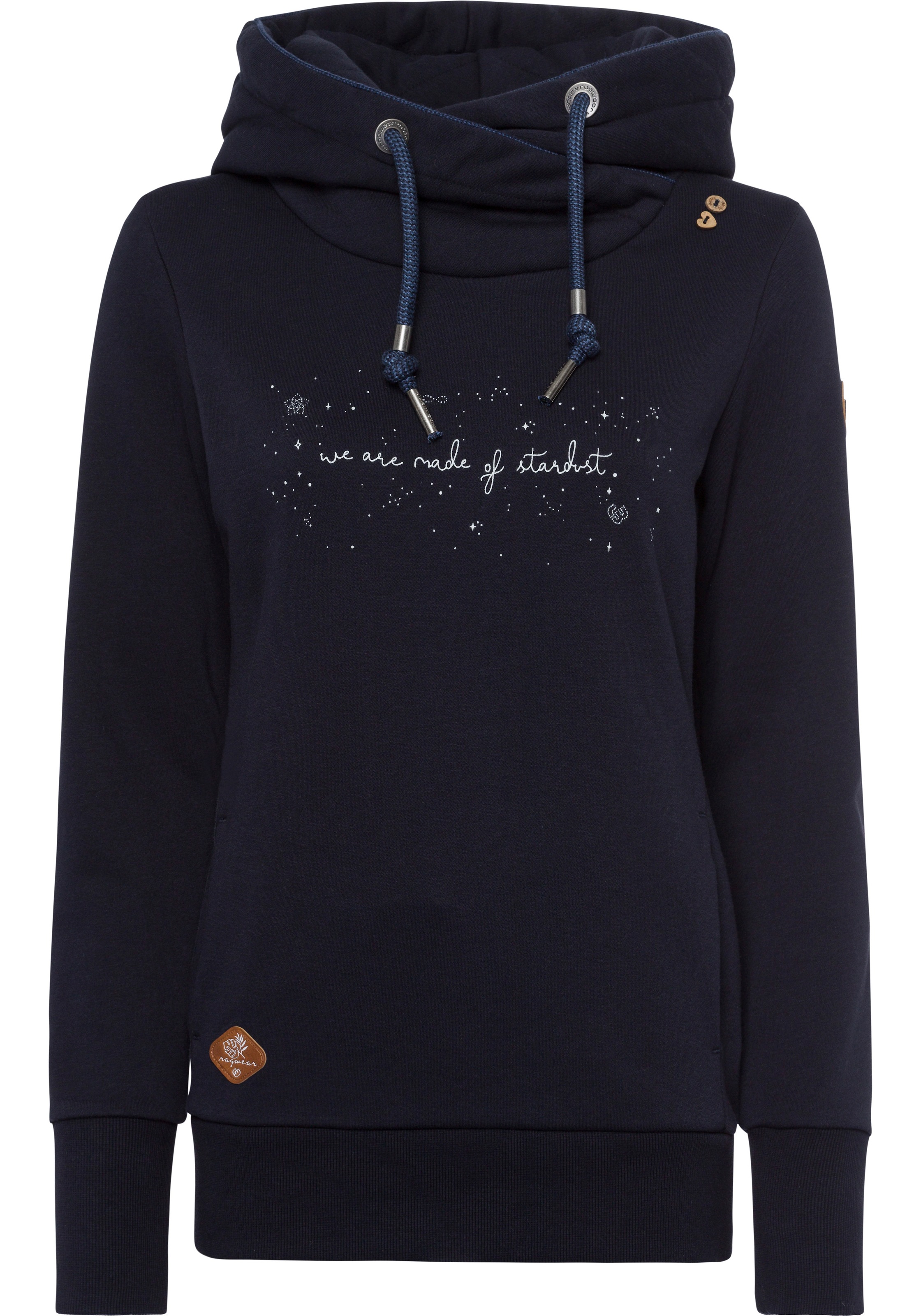 Ragwear Sweater »GRIPY BUTTON O STARDUST«, mit Statement-Front-Print "We are made of Stardust"