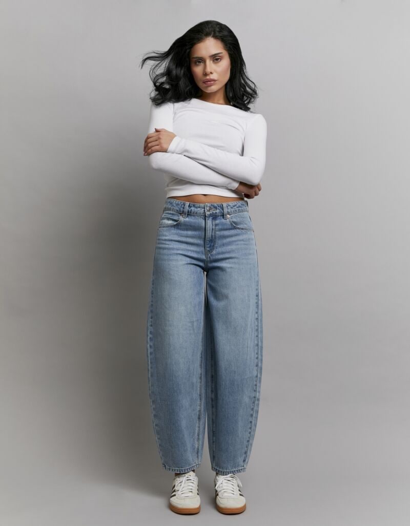Tally Weijl Jeans taille haute »SPADEJOELLE« Mélange coton, coupe barrel fit