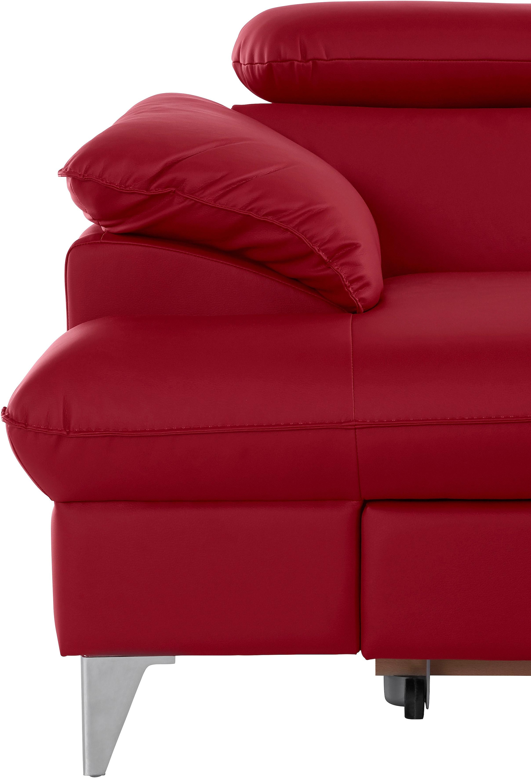 COTTA Ecksofa »Caluso L-Form«, mit Kopfteilverstellung, wahlweise mit Bettfunktion & Bettkasten