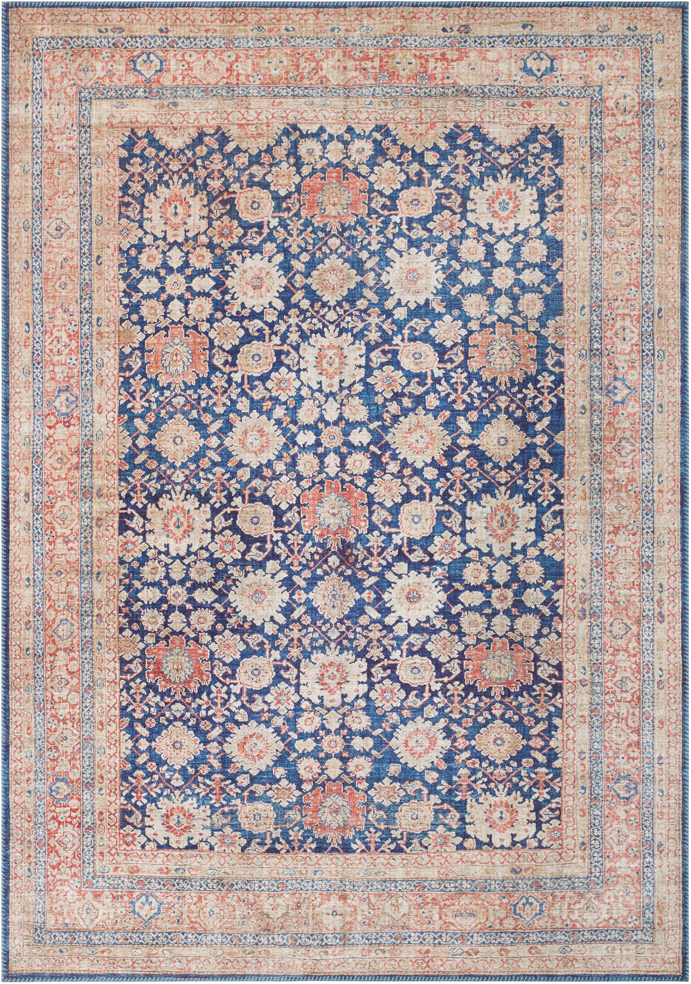 Image of ELLE DECORATION Teppich »Mahal«, rechteckig, 5 mm Höhe, Orient Optik, Vintage Design, Wohnzimmer, Schlafzimmer, Robust, Pflegeleicht, gekettelt, kräftige Farben bei Ackermann Versand Schweiz