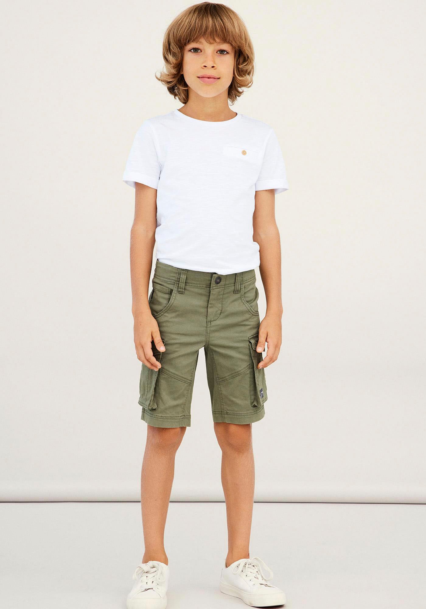 Image of Name It Cargobermudas "NKMRYAN REG TWI L SHORTS 6776-BA NOOS" Baumwollmischung, Stretch, Cargotaschen