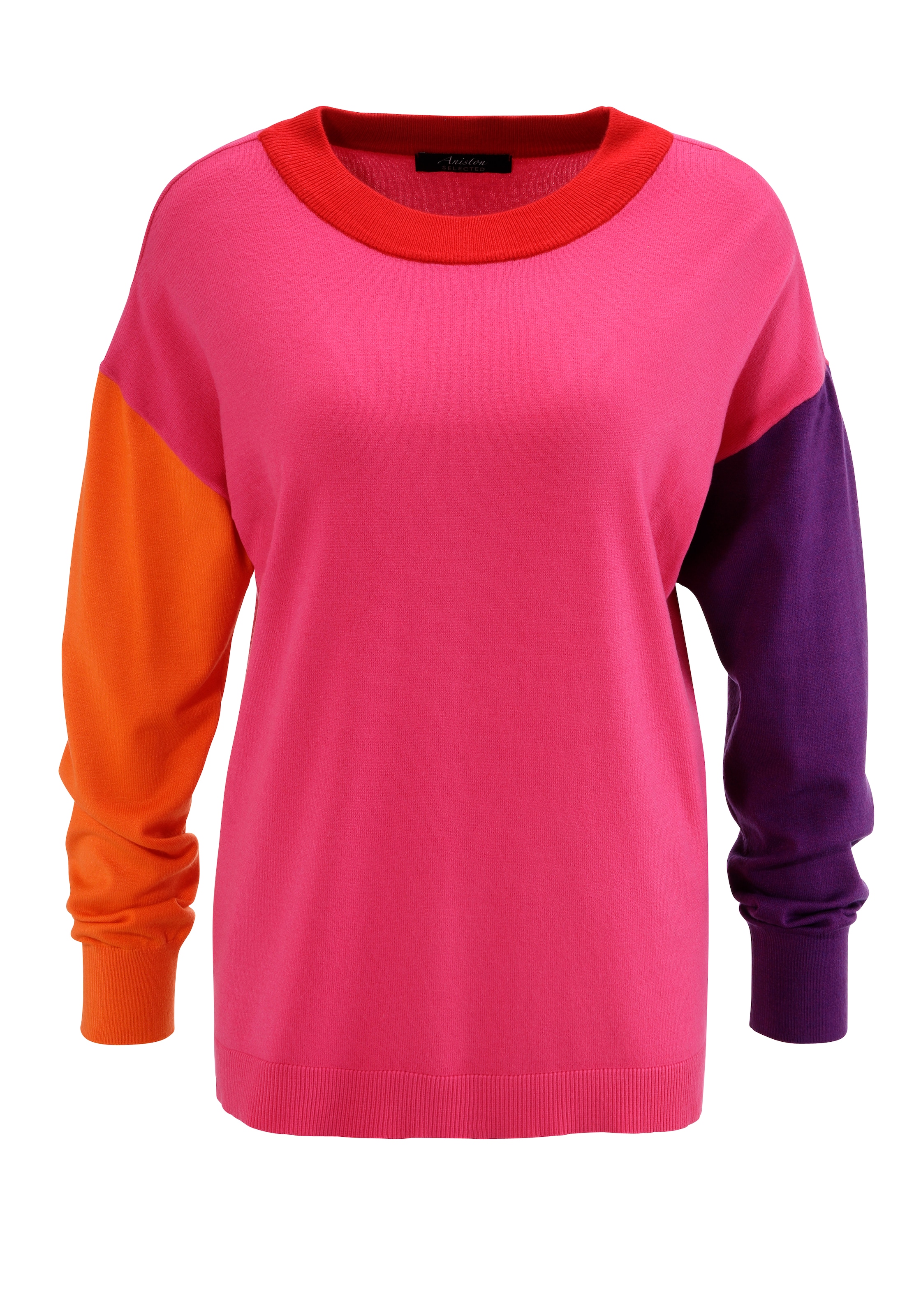 Aniston SELECTED Strickpullover, im farbenfrohen Colorblocking - NEUE KOLLEKTION