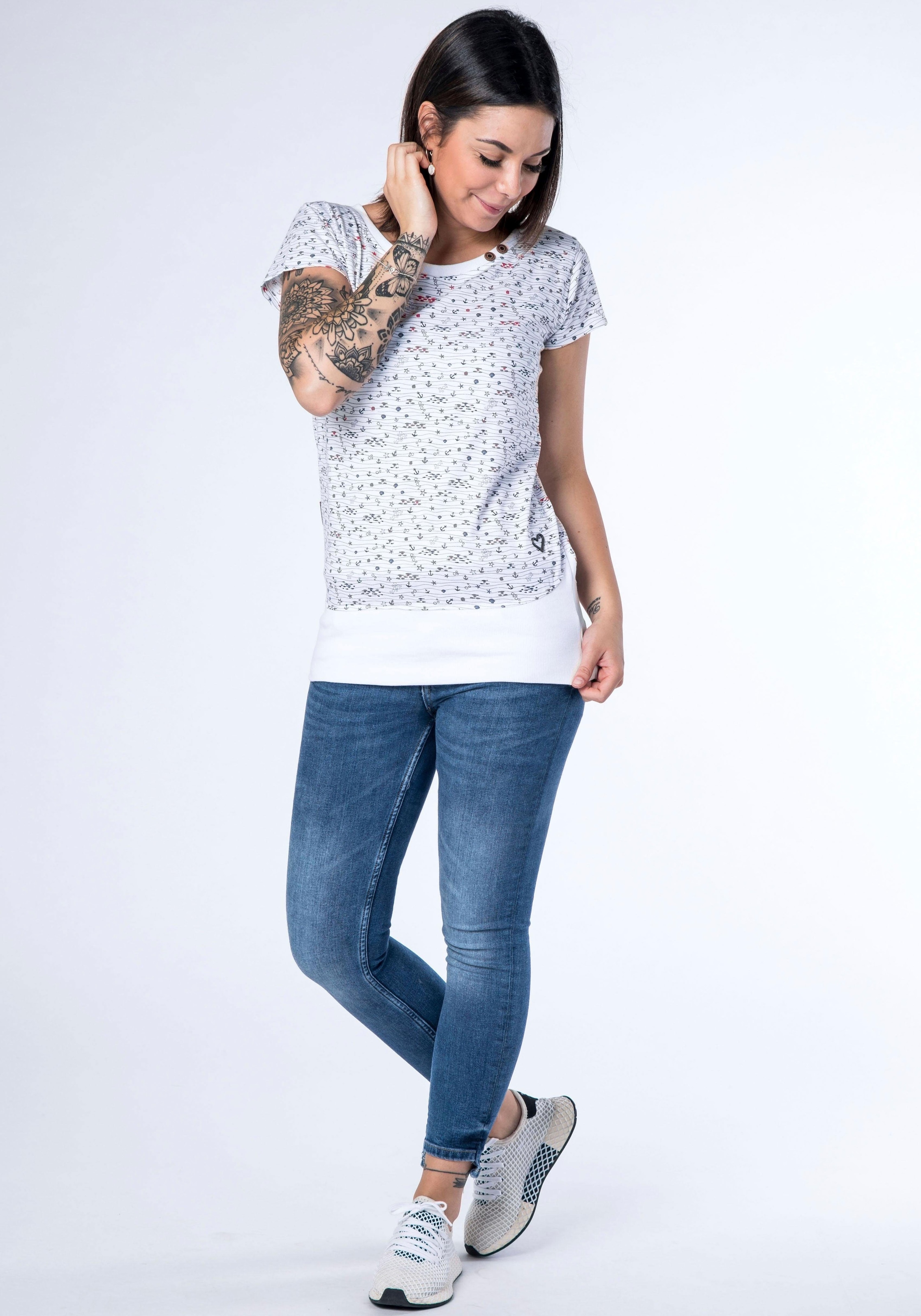 Alife & Kickin T-Shirt, maritimes Shirt mit breitem Bündchen