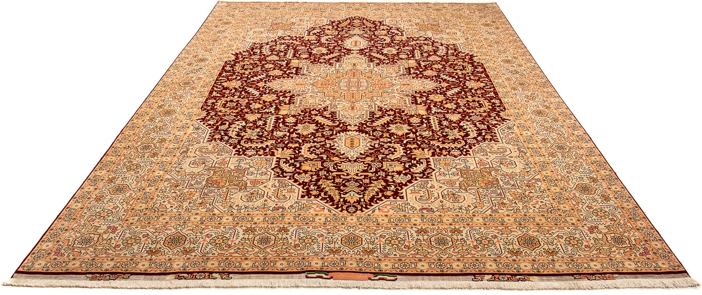Image of morgenland Orientteppich »Perser - Täbriz - Royal - 360 x 253 cm - dunkelrot«, rechteckig, 7 mm Höhe, Wohnzimmer, Handgeknüpft, Einzelstück mit Zertifikat bei Ackermann Versand Schweiz