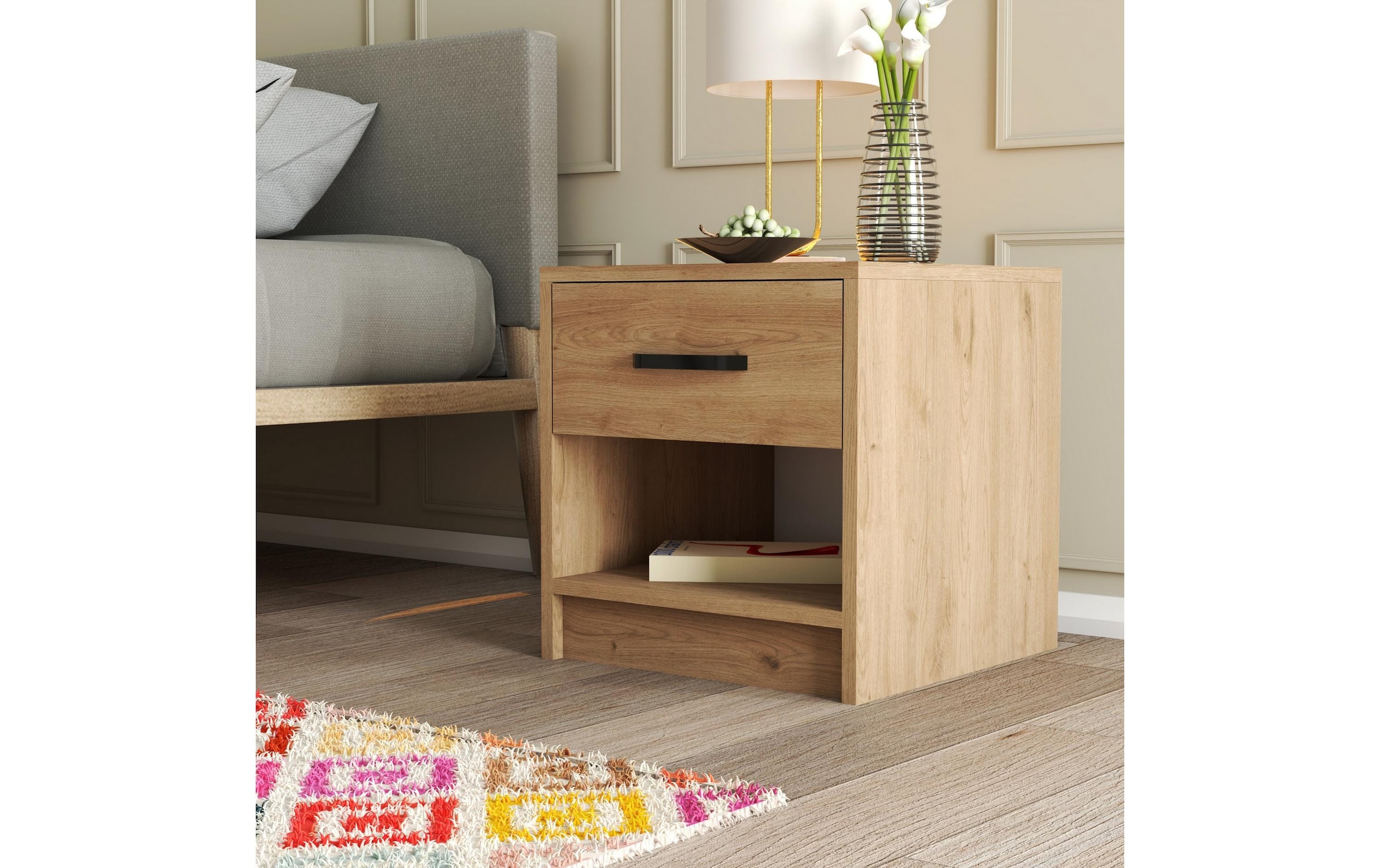 WOODY FASHION Nachttisch »Nachttisch Grande 52 x 46.8 cm Braun«