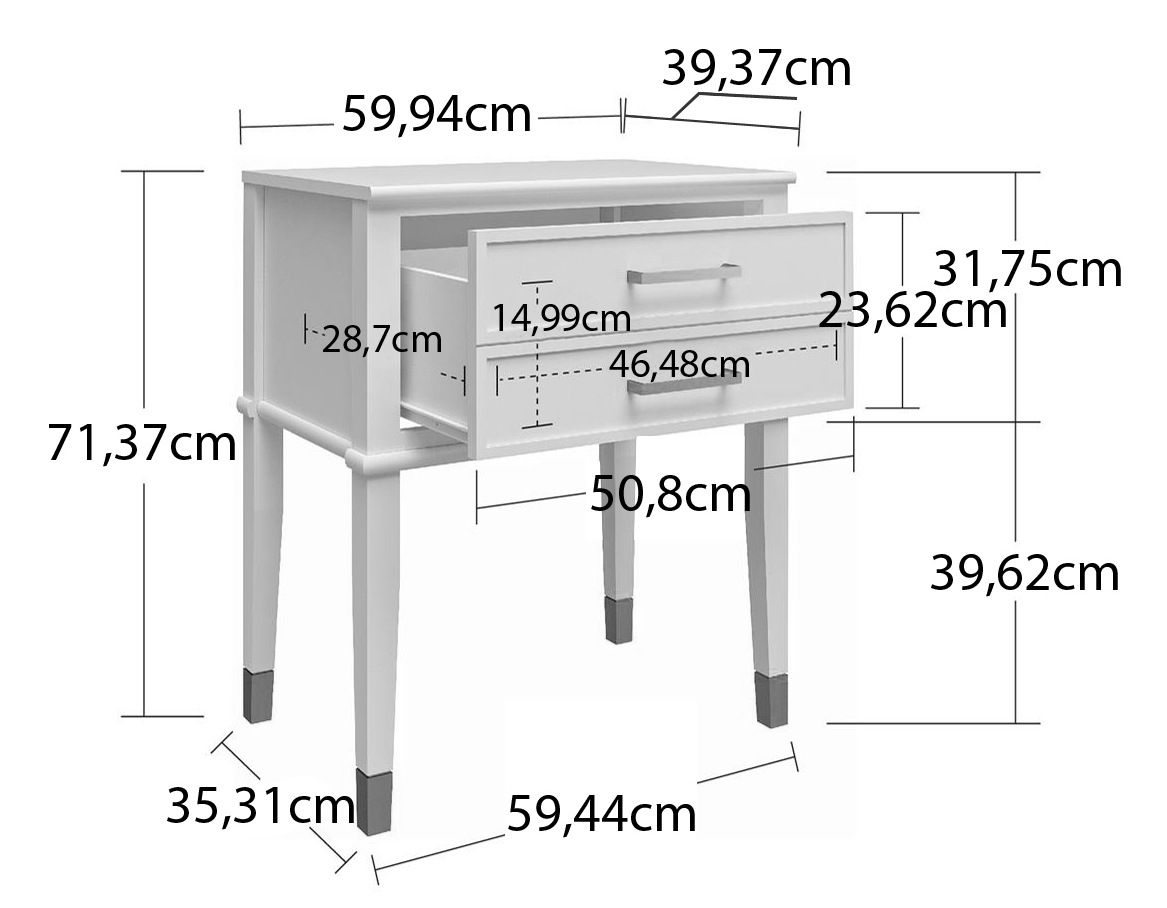 CosmoLiving by Cosmopolitan Beistelltisch »Westerleigh«, (1 St.), 1 Schublade, aus pflegeleichtem MDF, Beine aus Massivholz, Höhe 72 cm