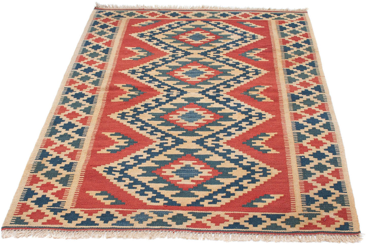 Image of morgenland Wollteppich »Kelim Fars Durchgemustert 147 x 105 cm«, rechteckig, 0,4 mm Höhe, Wendeteppich bei Ackermann Versand Schweiz