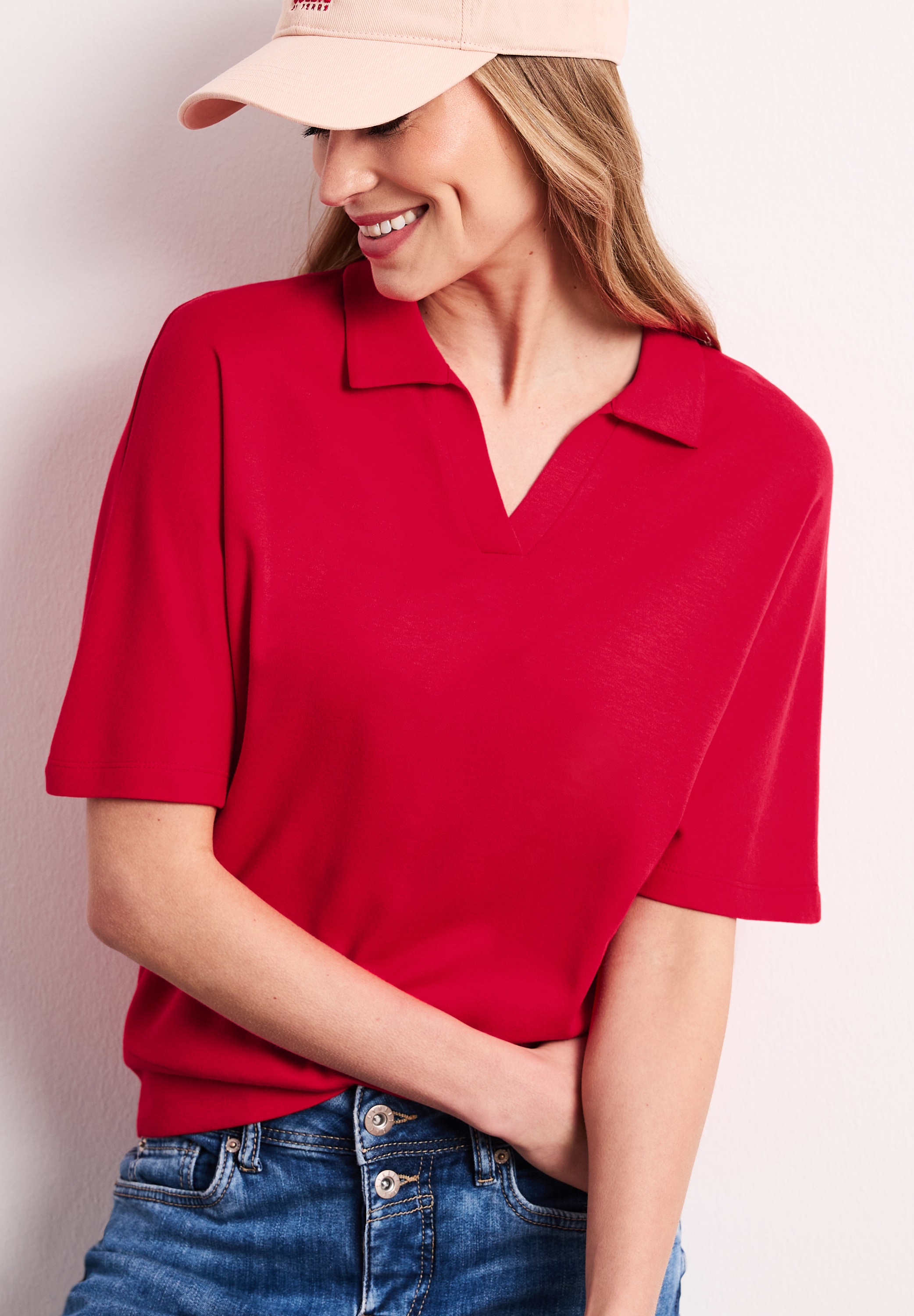STREET ONE Polo t-shirt d'été avec large bande élastique
