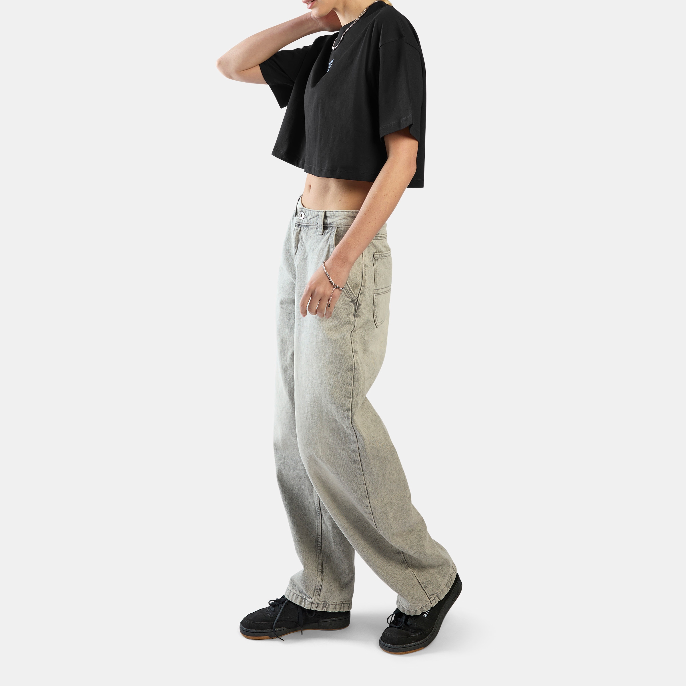 Reebok T-Shirt »ID CROPPED BOX FIT T-SHIRT« mit Rundhalsausschnitt, aus Baumwolle, normale Länge