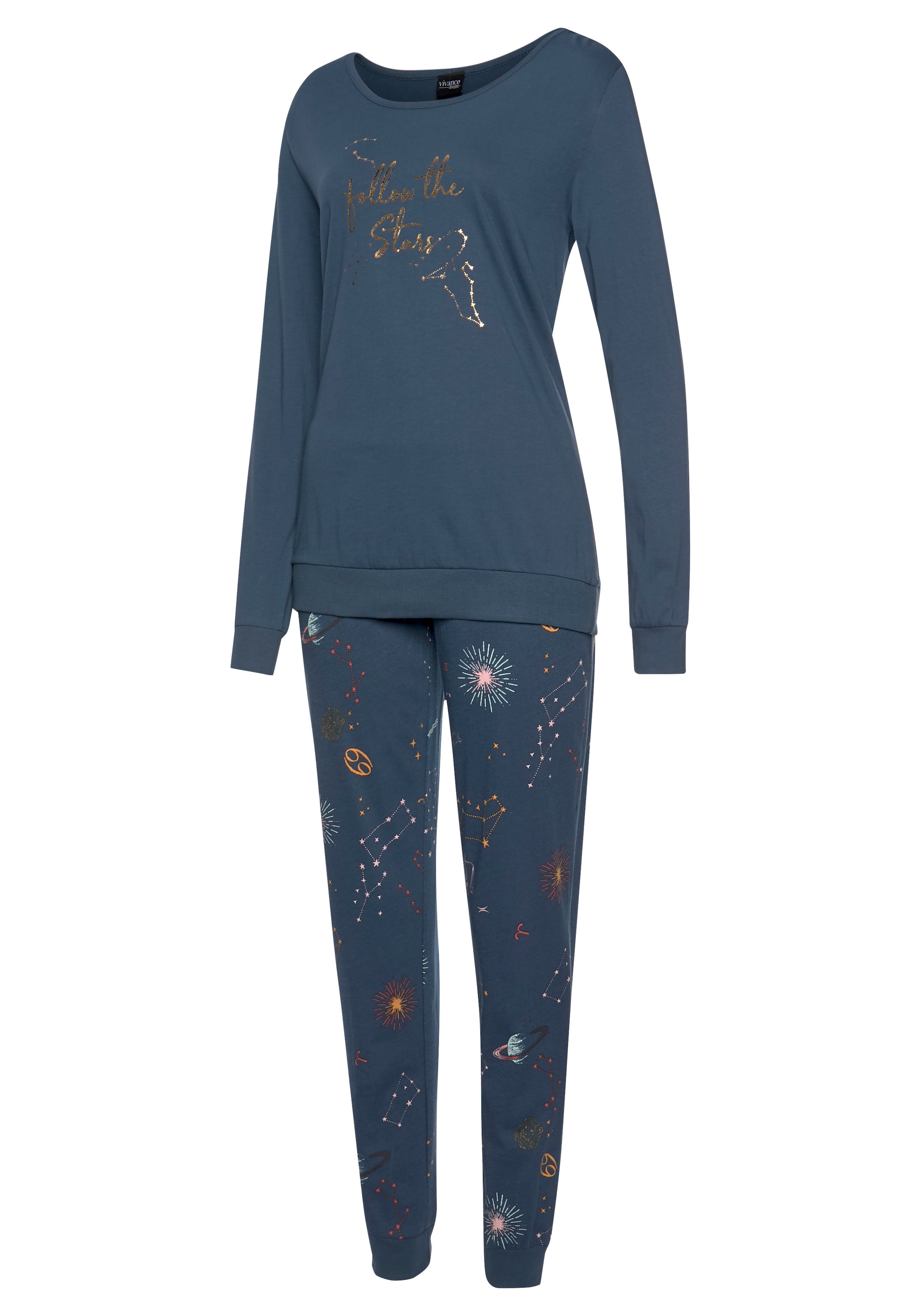 Vivance Dreams Pyjama Set, 2 tlg. mit Galaxy-Print