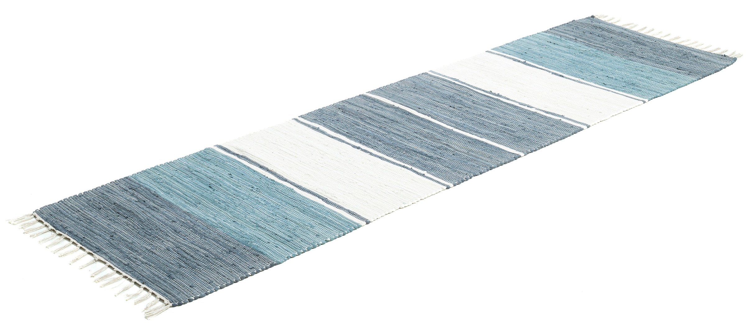 THEKO Läufer »Stripe Cotton«, Baumwolle, Flachgewebe, reine mit rechteckig, handgewebt, kaufen Handweb Fransen