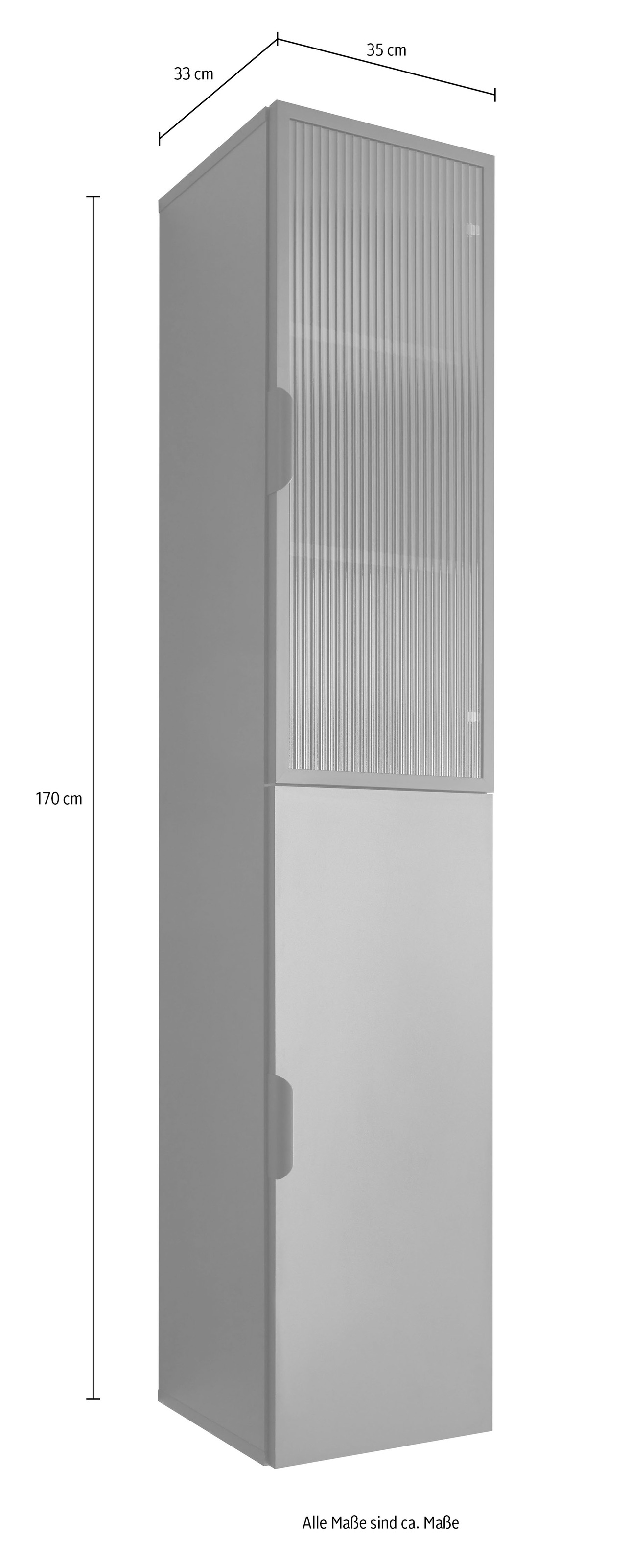 BASIC by Balculina Armoire haute »Diosa B/H/T 35x170x33 cm« 1 cuis tlg. largeur 35cm, softclose, cadre en aluminium