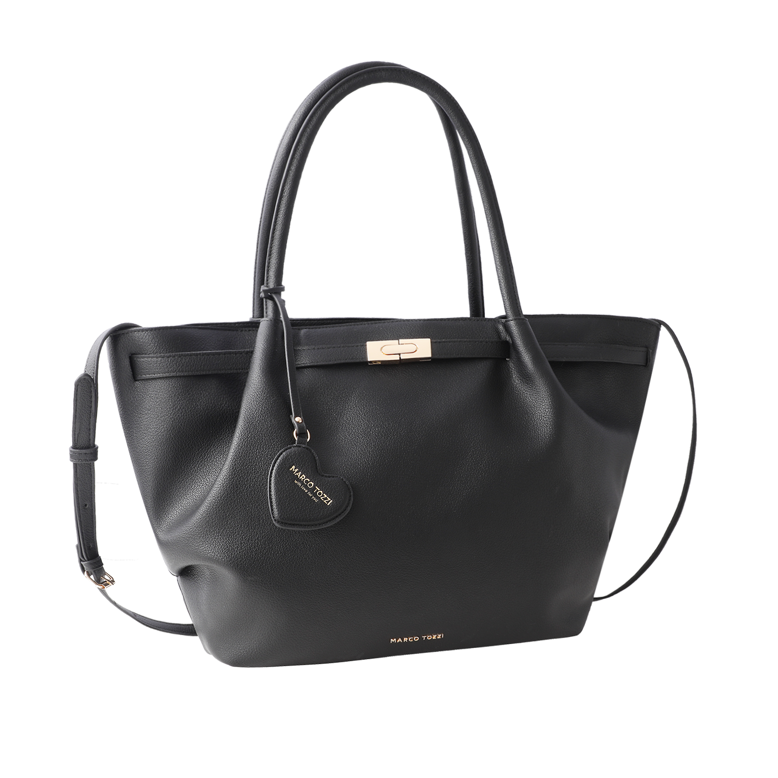 Image of MARCO TOZZI Henkeltasche Damen Umhängetasche, Schultertasche mit goldfarbener Zierschnalle
