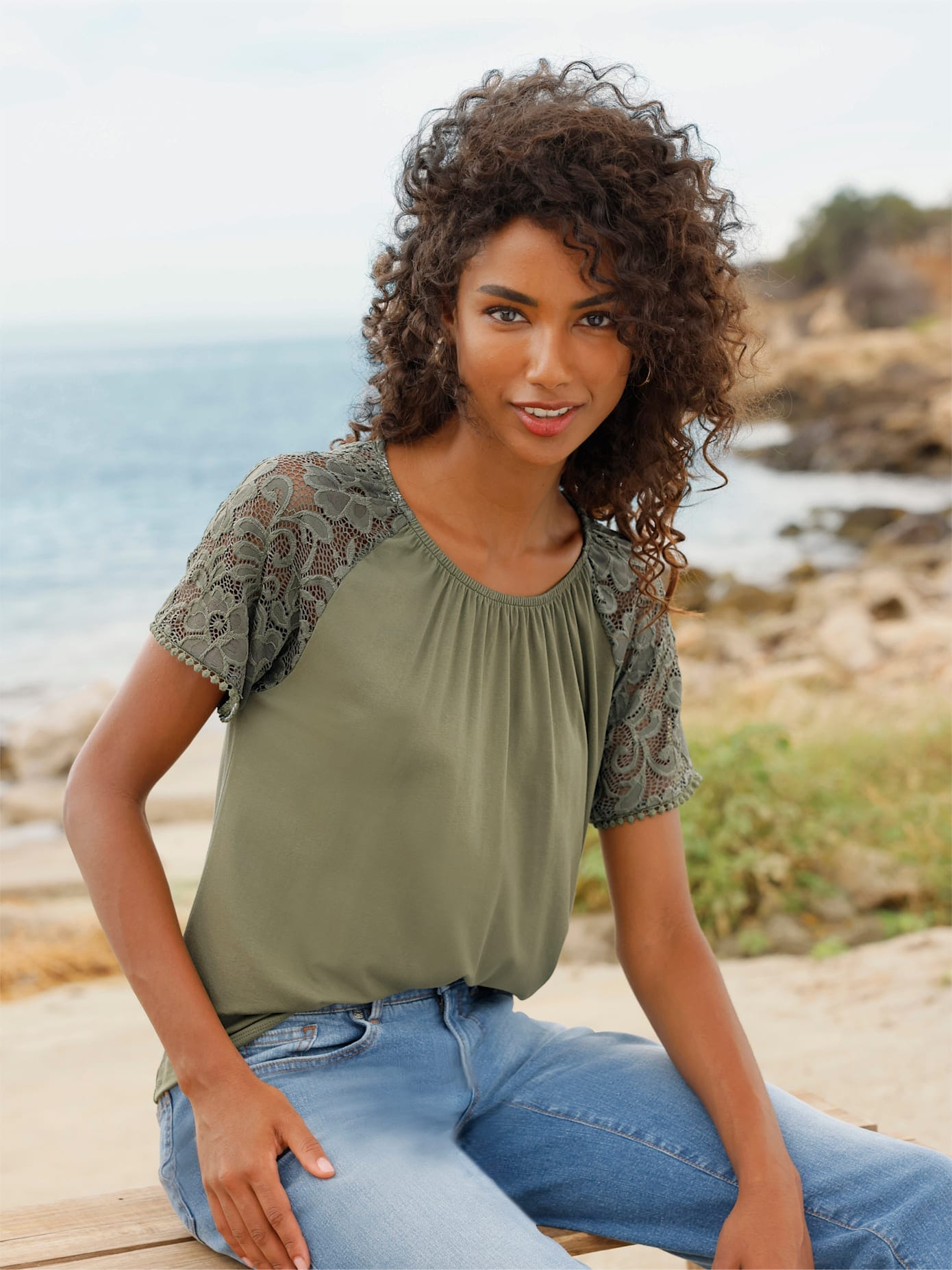 Image of heine Spitzenshirt "T-Shirt" 1 tlg.