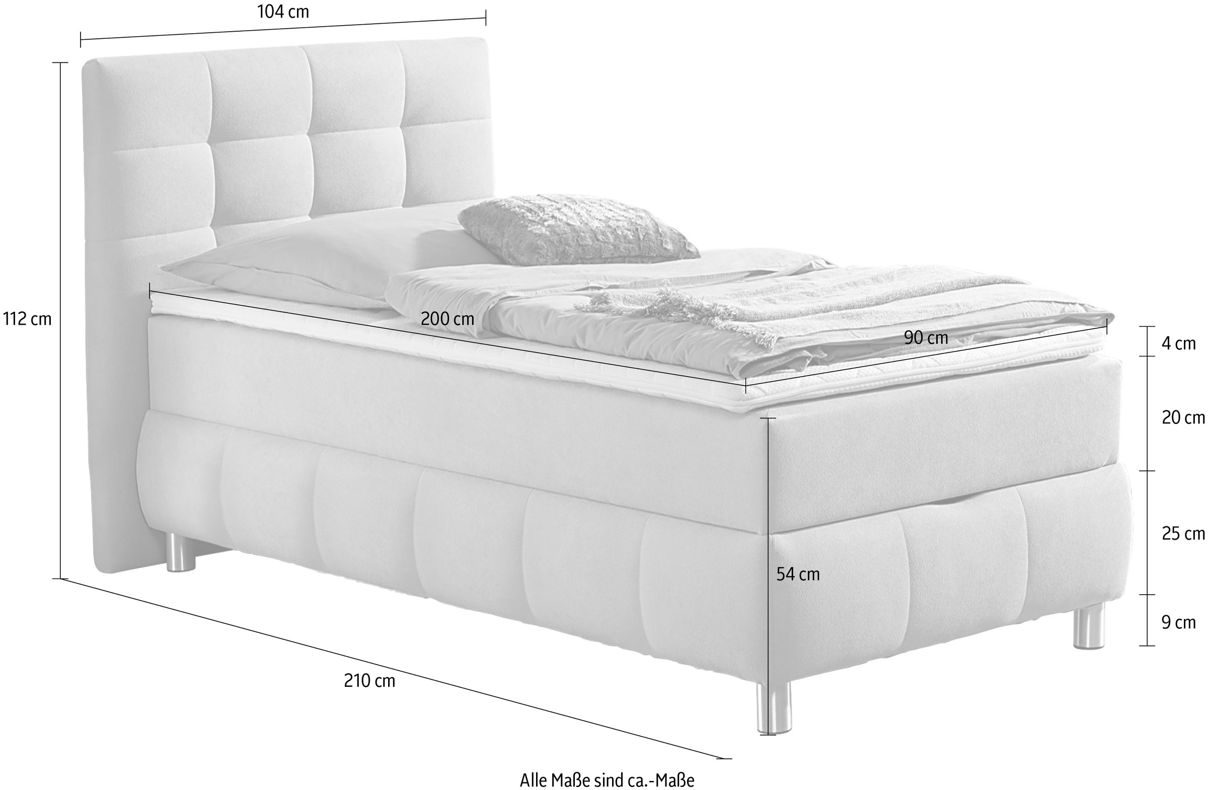 Home affaire Boxbett »Marvao  inkl. Bettkasten und Topper« wahlweise mit Bonnell- oder TTFK-Matratze in H2, H3 o. H4 erhältlich