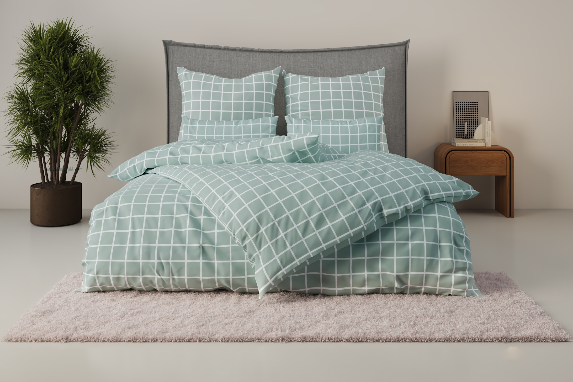 GOODproduct Bettwäsche »Eemil« 2 Stk. karierte Bettwäsche, 100% Baumwolle, ab Gr. 135x200 cm