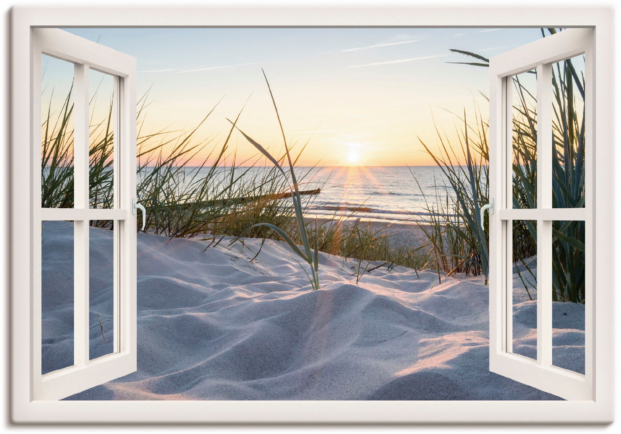Artland Wandbild »Ostseestrand durchs Bilder, Fenster«, (1 kaufen St.) Meer