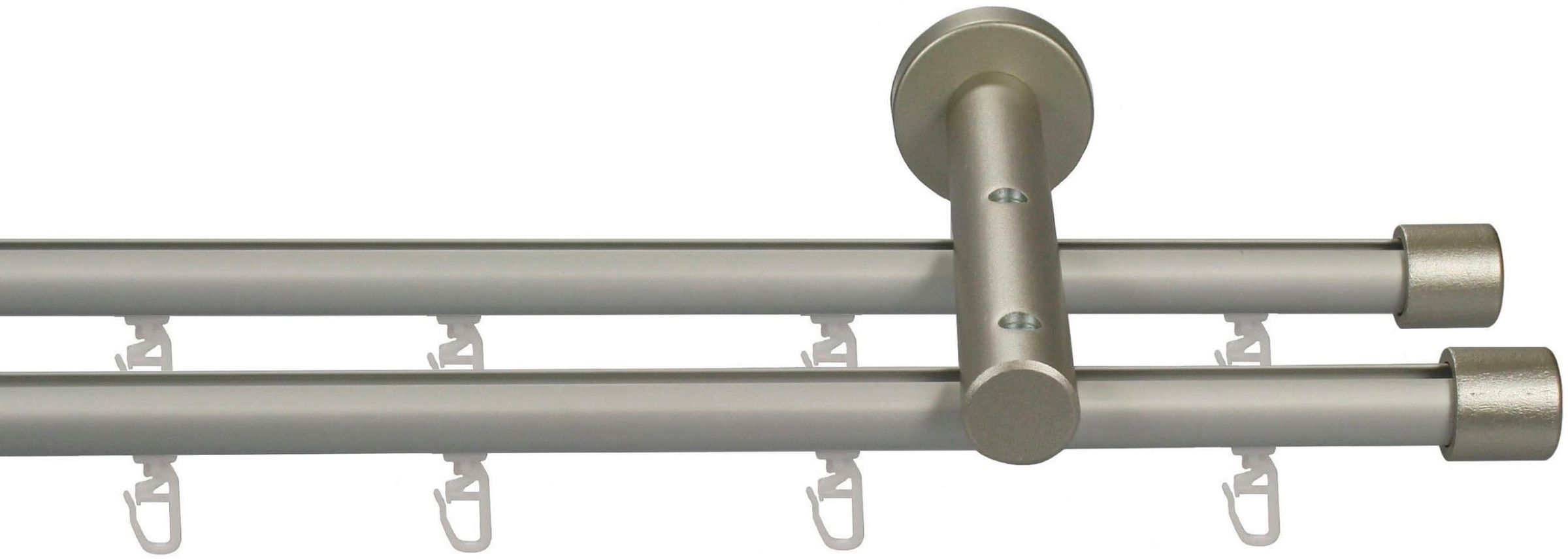 Image of GARESA Gardinenstange »KEA«, 2 läufig-läufig, Wunschmasslänge, Vorhanggarnitur, einfache Montage, mit Profilverbinder verlängerbar, Wandmontage, Kappe bei Ackermann Versand Schweiz