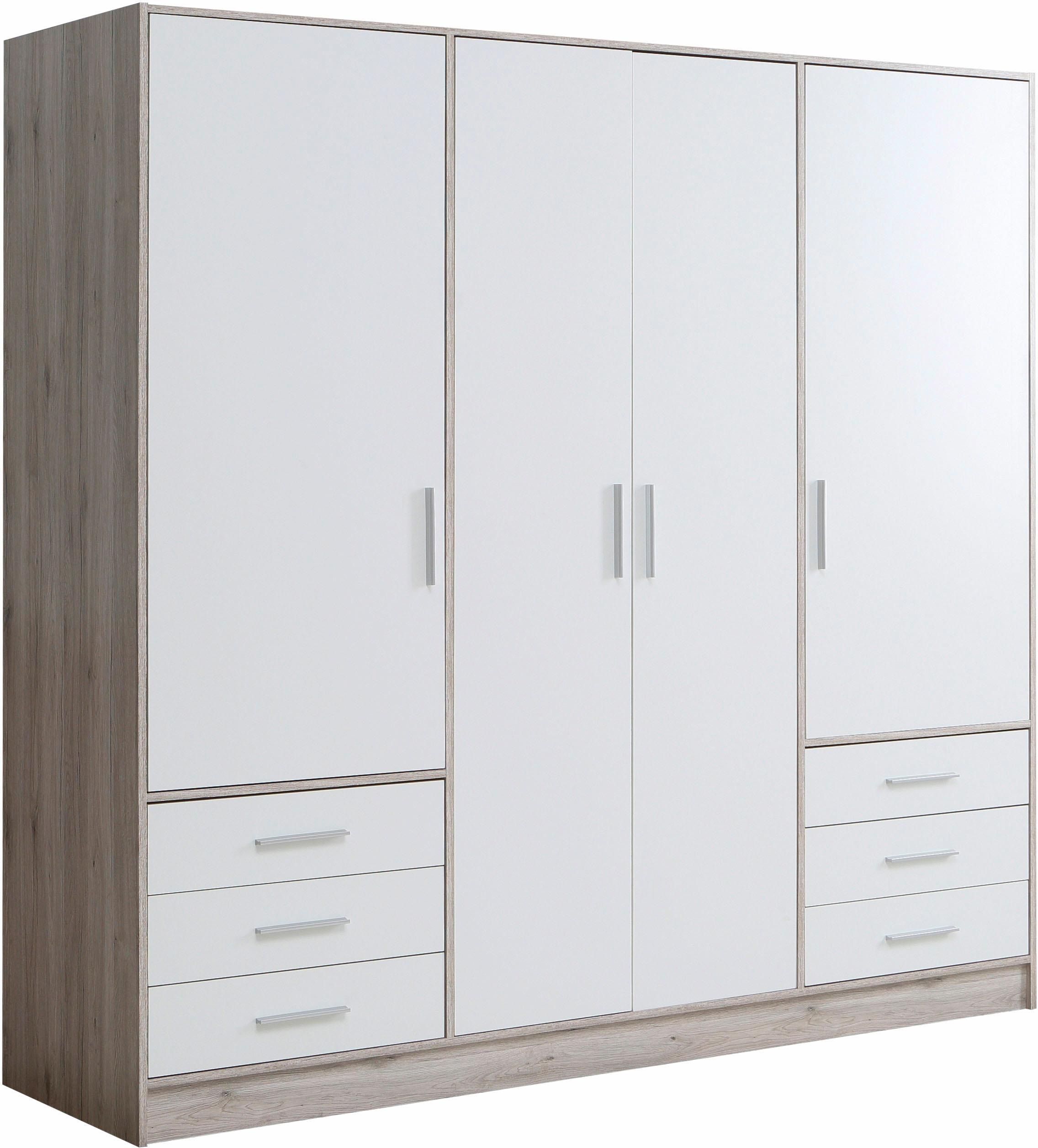 Image of FORTE Kleiderschrank "Jupiter, Made in Europe, mit Schubladen" Masse (T/H): 60/200 cm, Stauraum, 2 Breiten, 4 Farben, Schubladen, variable Einlegeböden
