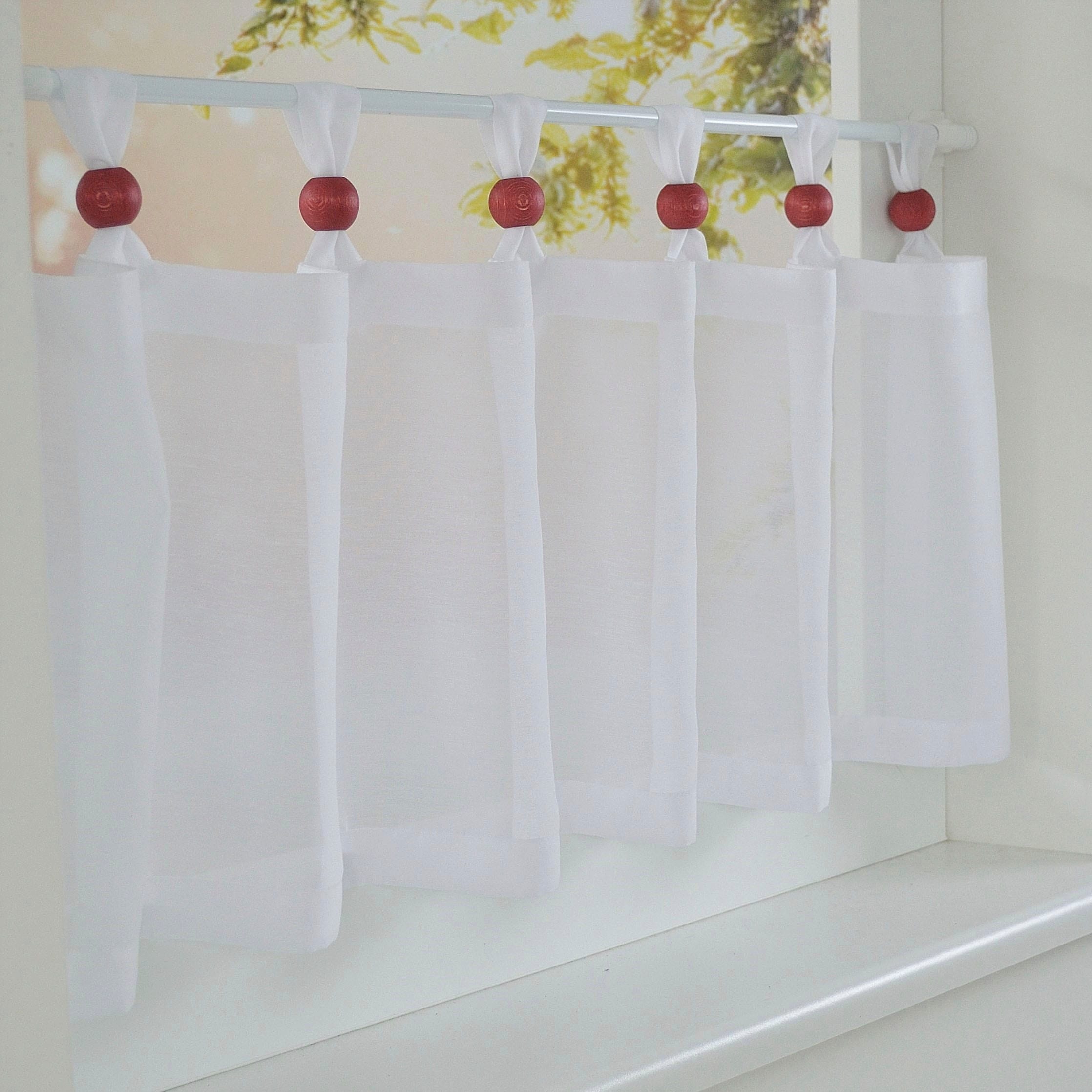 Kutti Gardinenbefestigungen Ersatzteile »Holzkugel, Schlaufenkugel, Ø 25 mm« Deko für Raffrollos und Scheibengardinen