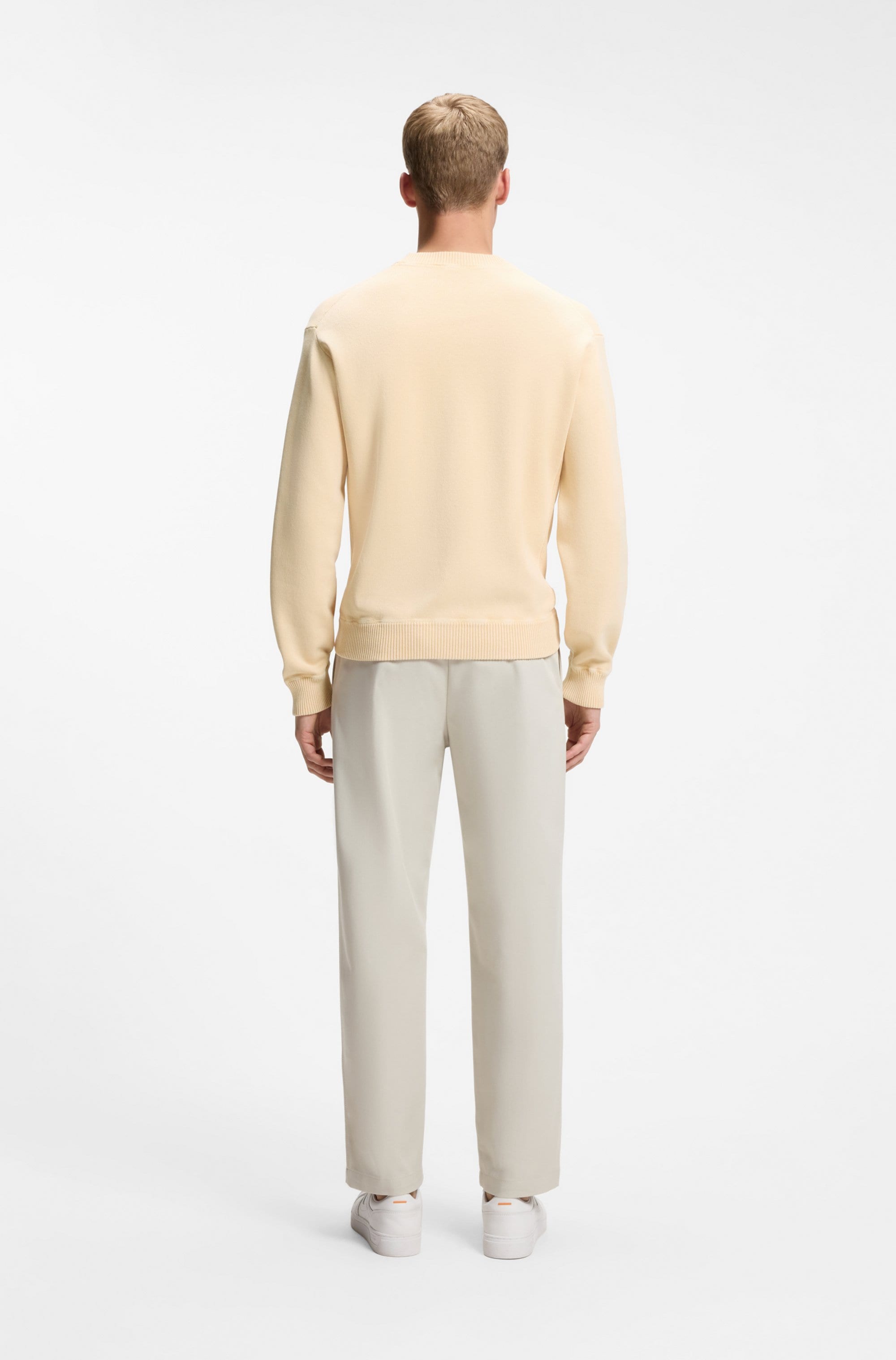 BOSS ORANGE Strickpullover »Akapulko« Relaxed Fit, reine Baumwolle, moderner Used-Effekt