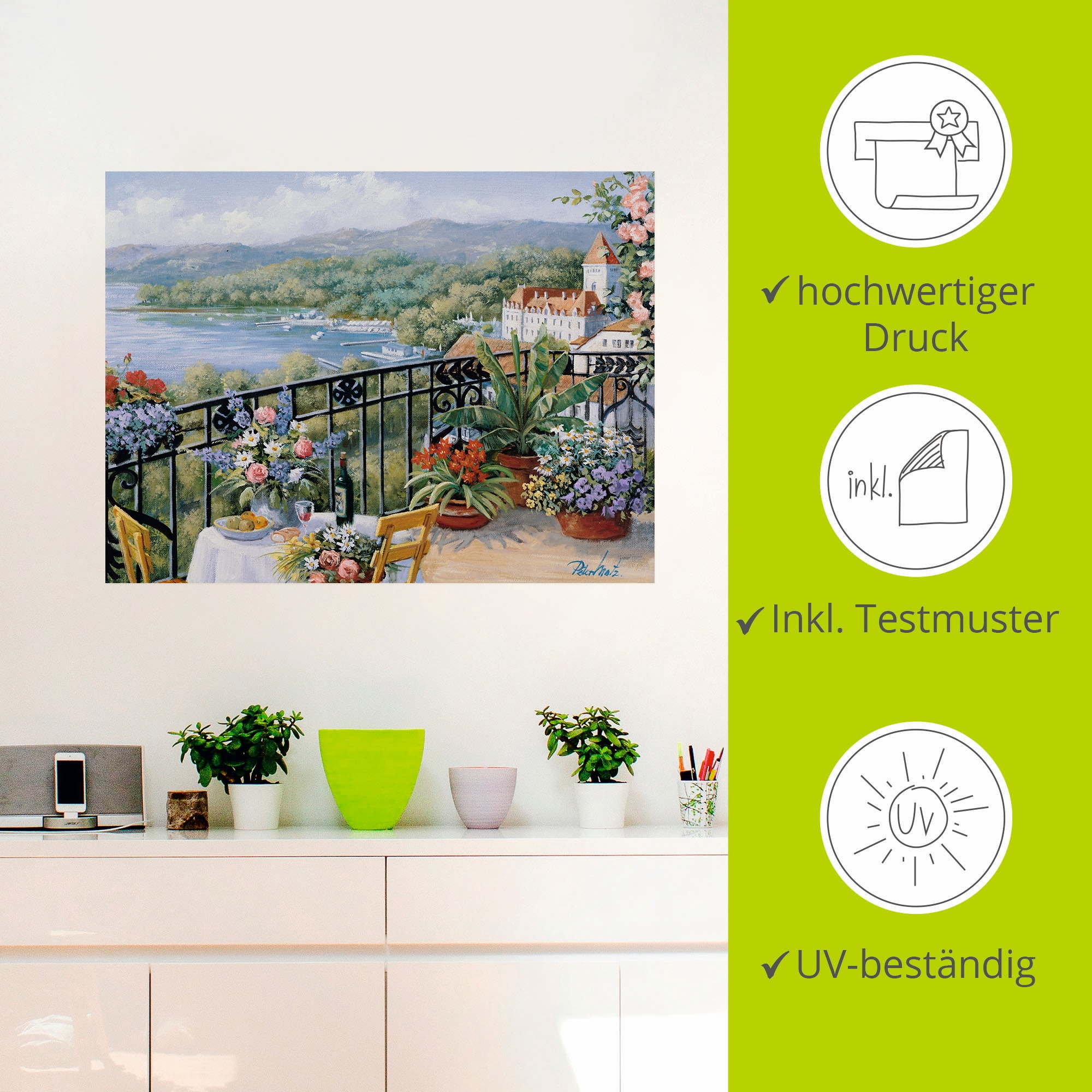 Artland Wandfolie »Unvergessliche Aussicht«, Garten, (1 St.), selbstklebend