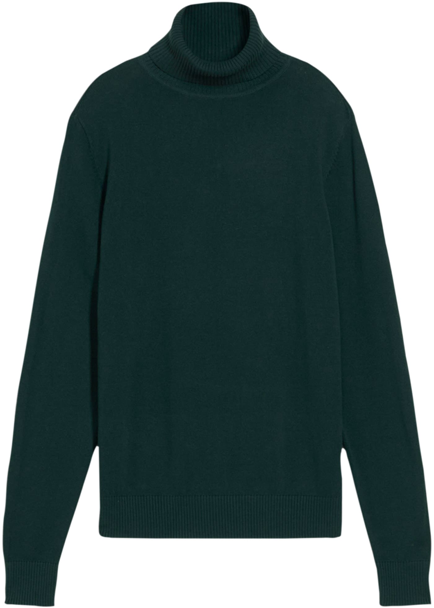 bonprix Pull à col roulé »Rollkragenpullover« aus Baumwolle und Polyamid, Rollkragen, figurbetonte Passform