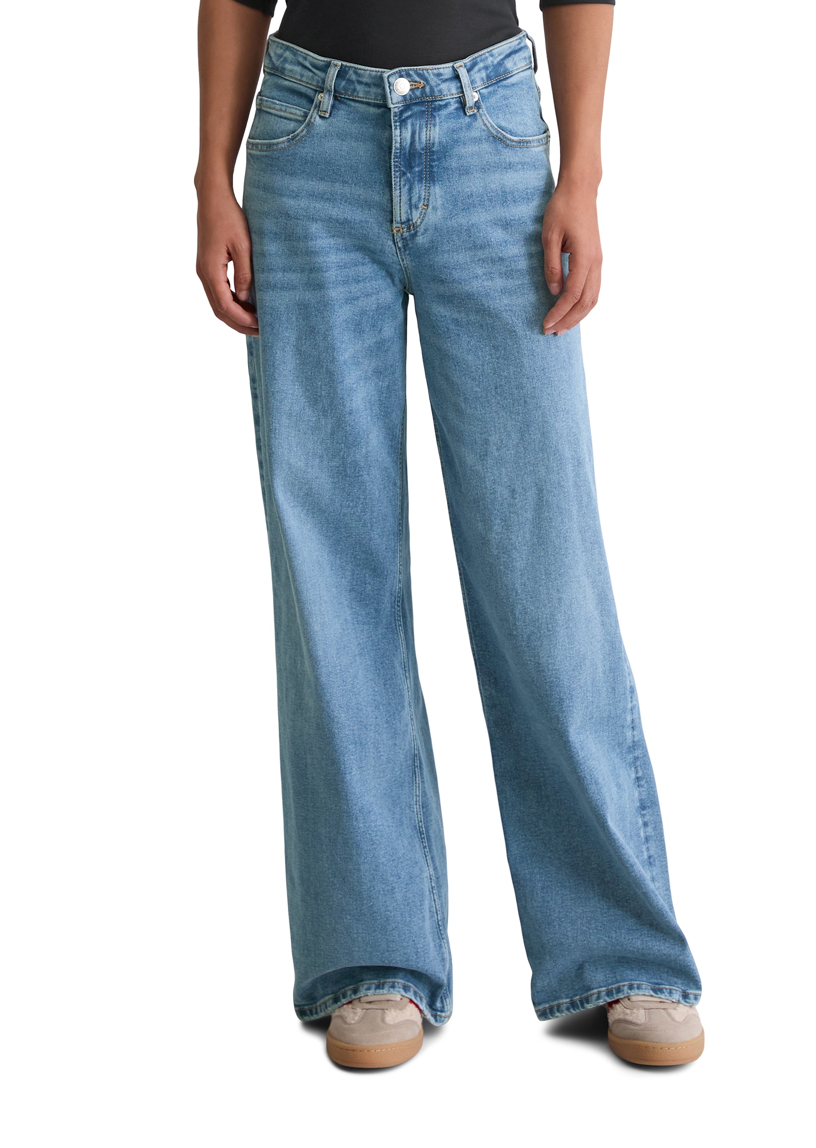 Image of Marc OPolo Relax-fit-Jeans "Model Lania wide aus Organic-Cotton-Polyester-Stretch"